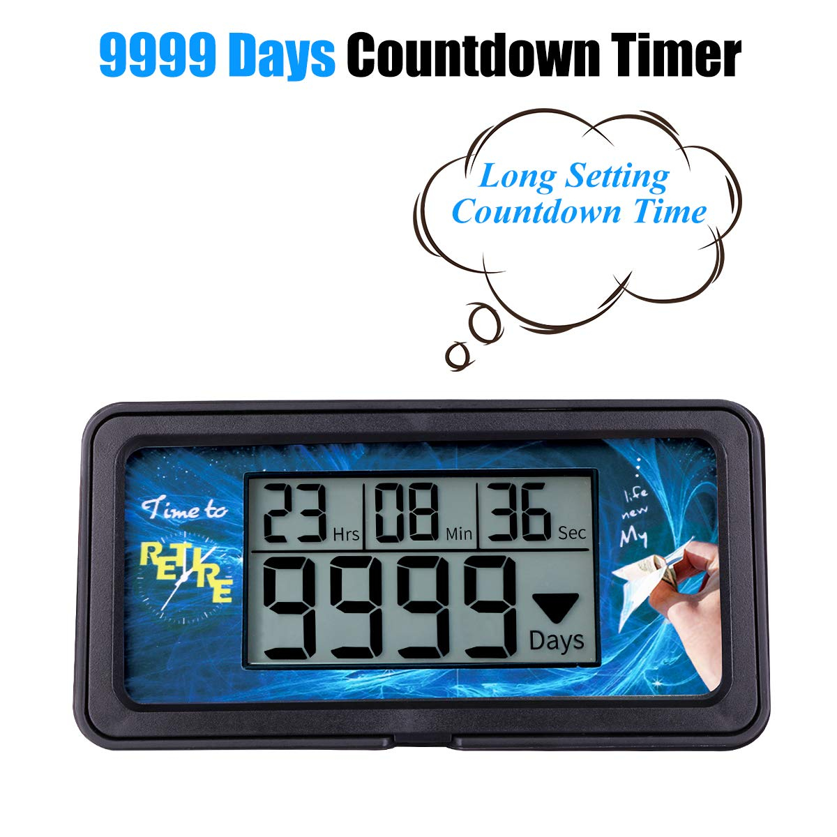 AIMILAR Digital Countdown Timer - 9999 Days Countdown with Backlight for Retirement, Wedding, Vacation, Christmas, New Baby, Classroom, Lab, Kitchen, Cooking