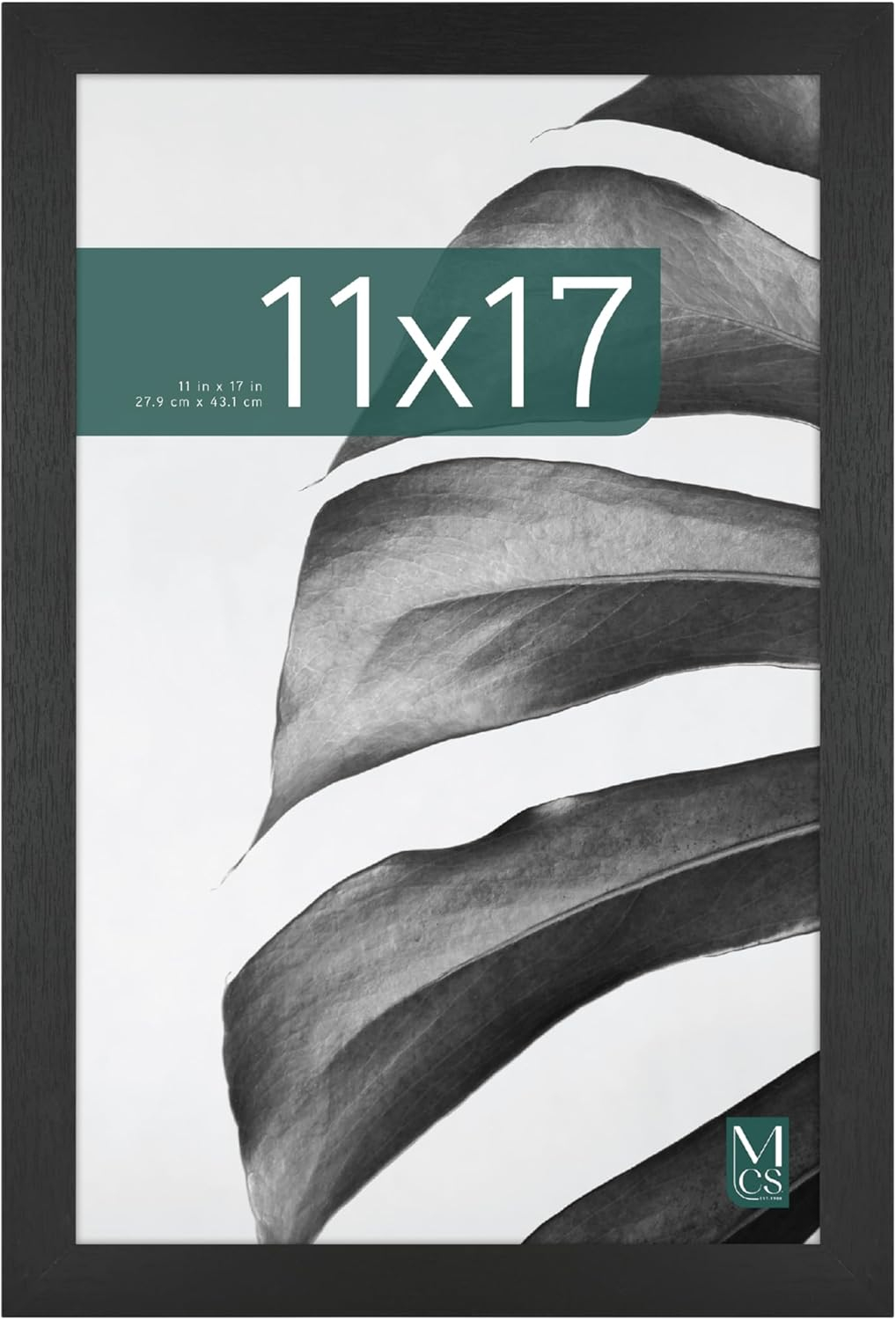 MCS Studio Gallery 11x17 Picture Frame Black Woodgrain, Rectangle Photo Frame for Photos, Posters & Art Prints (1-Pack)