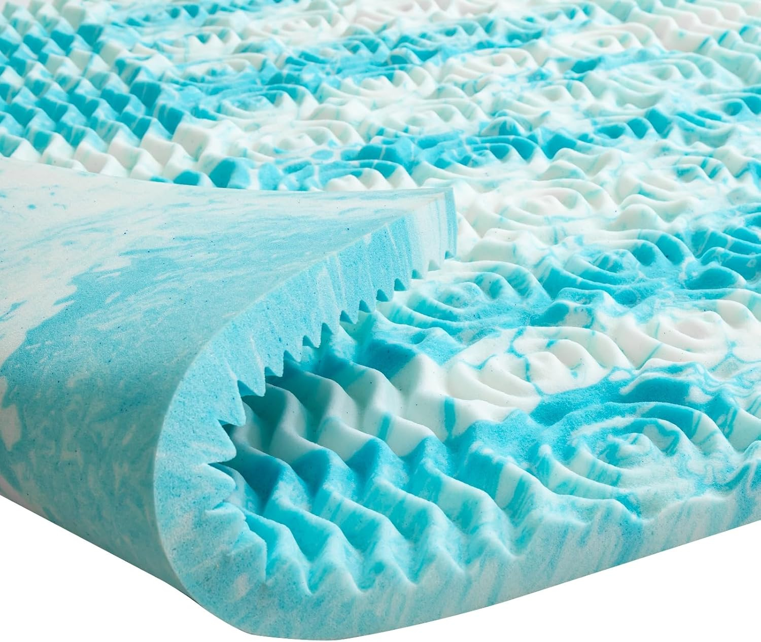 Mattress Topper Queen - 2 Inch Gel Memory Foam Mattress Topper Queen Size for Back Pain, CertiPUR-US Certified, Blue