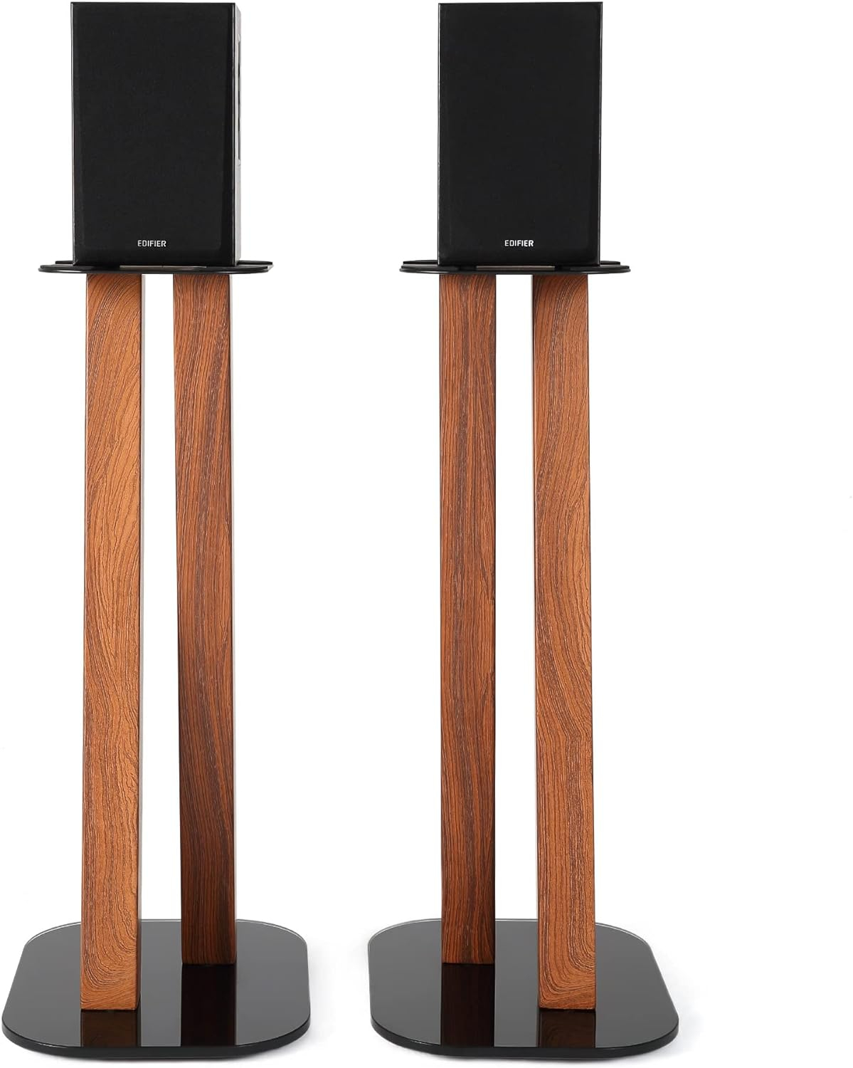 EXIMUS One Pair Fixed Height Universal Speaker Floor Stands - Cedar - 600 Series