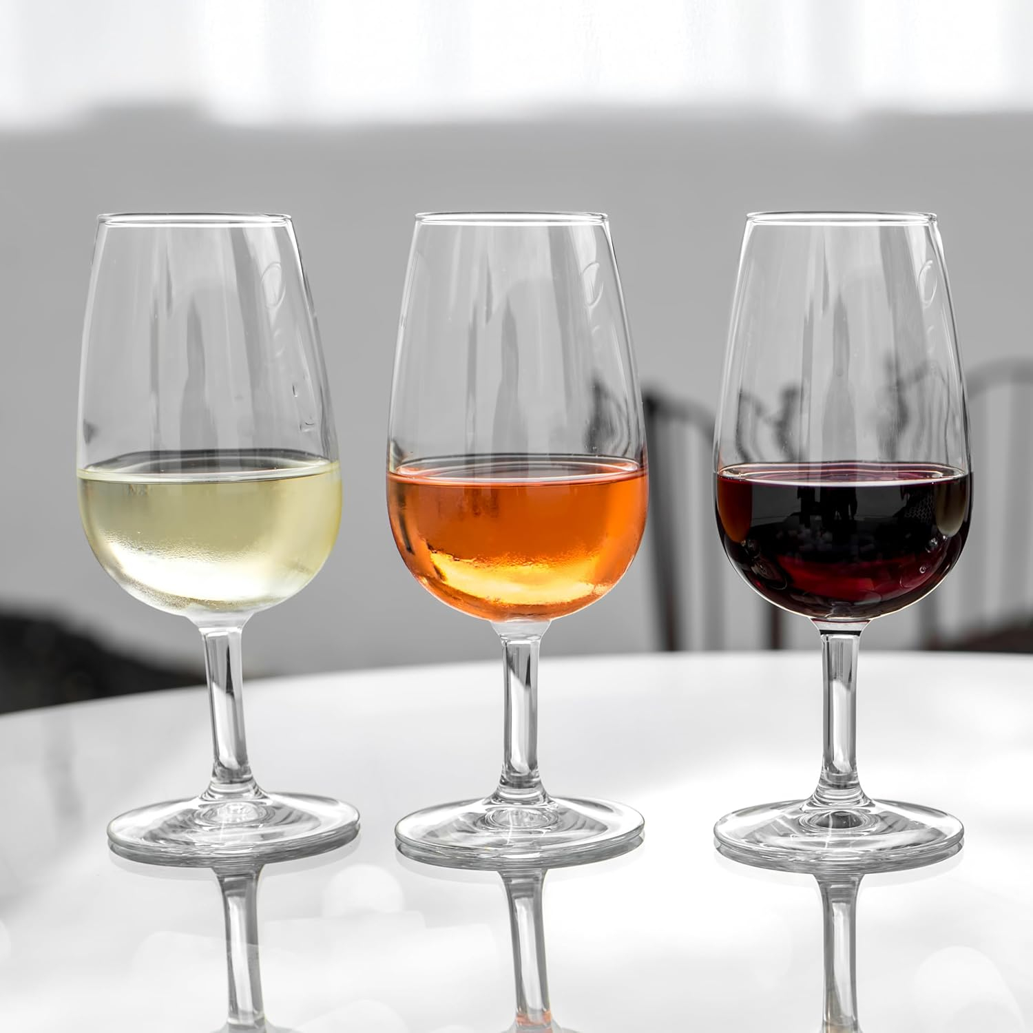 Final Touch ISO INAO Wine Tasting Glasses Set of 6 - Lead-Free Crystal for Red, White, Sparkling, Rosé - 7¼ oz Capacity - Ideal for Wine Tastings and Events (WGT406)