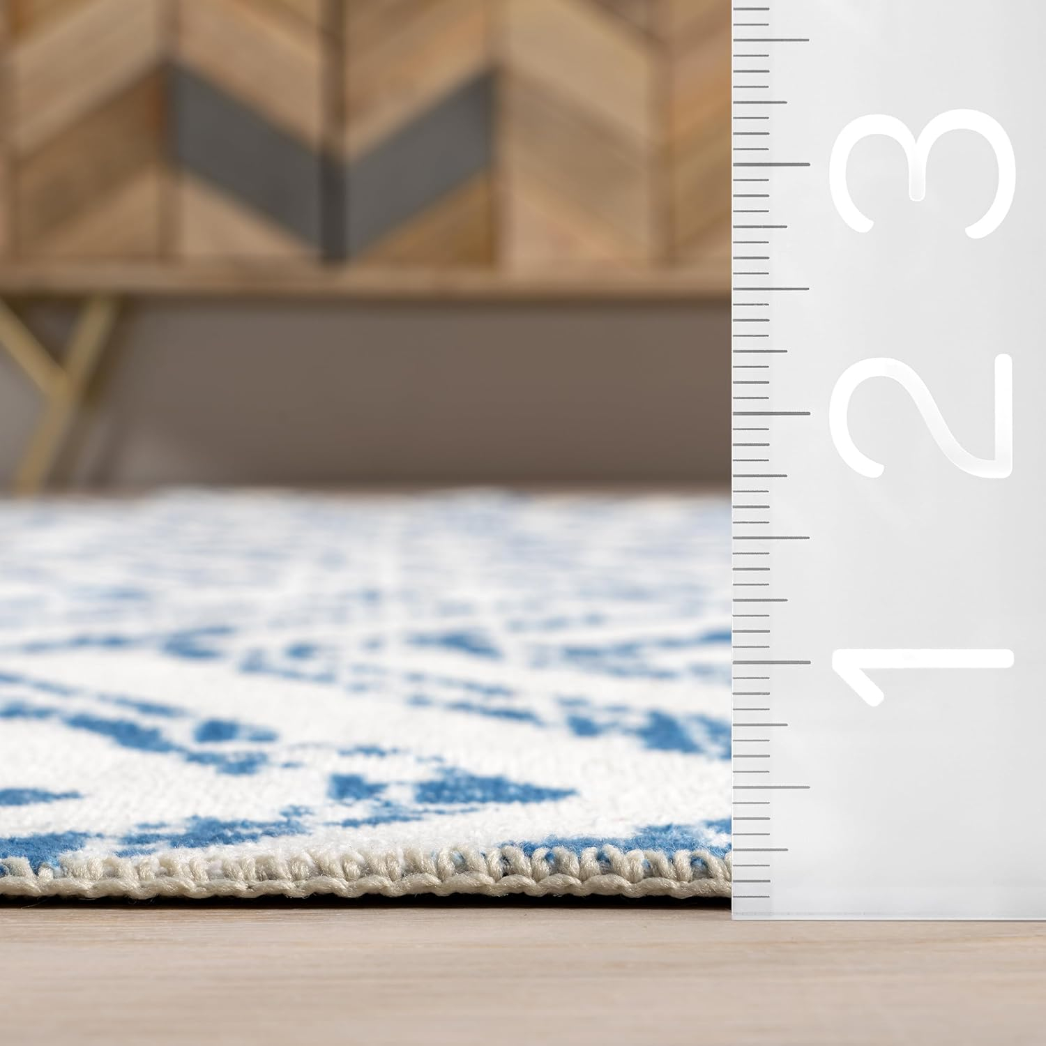 nuLOOM Rosanne Machine Washable Geometric Area Rug, 2' 6" x 8', Blue