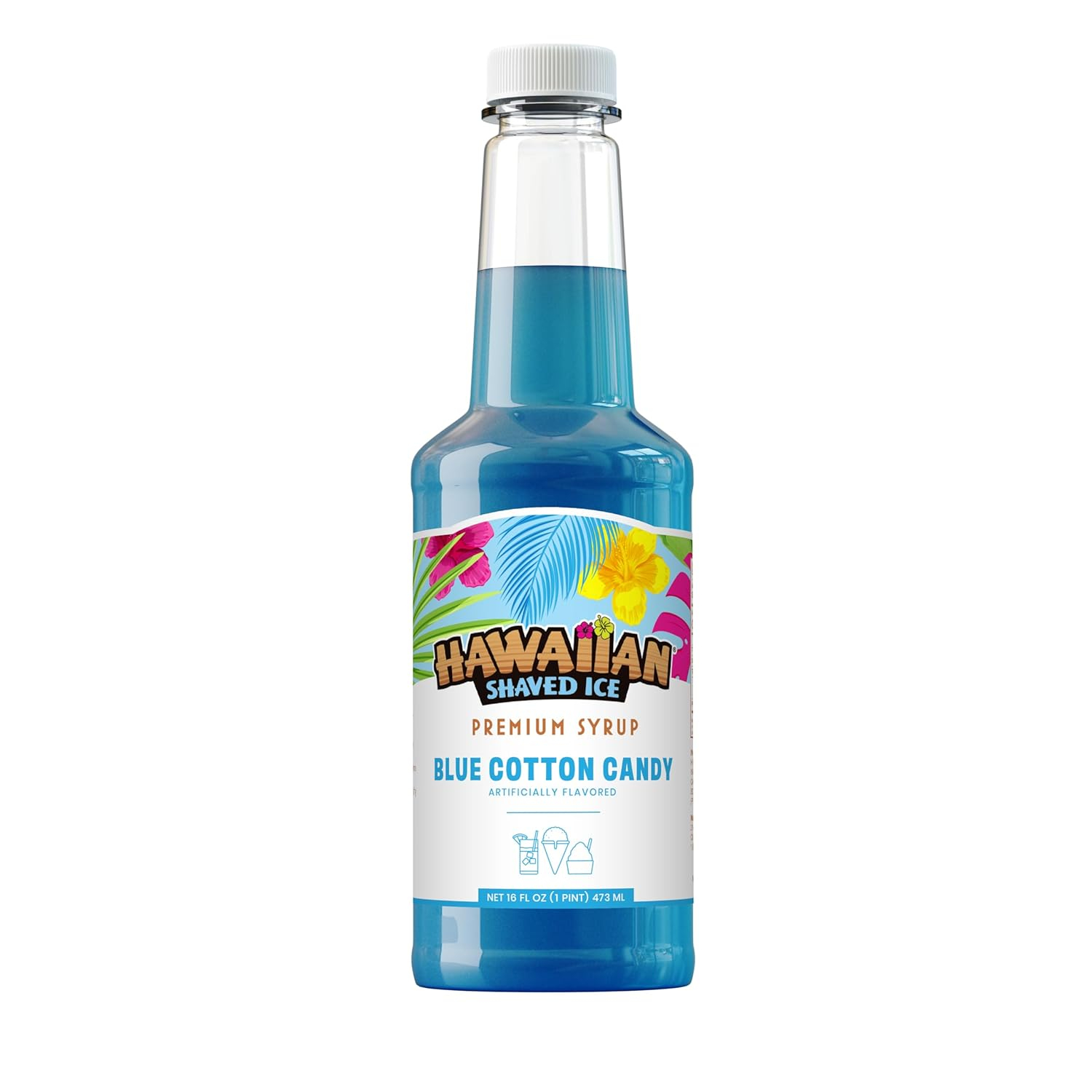 Hawaiian Shaved Ice Cotton Candy Flavor Snow Cone Syrup, 16 Fluid Ounces