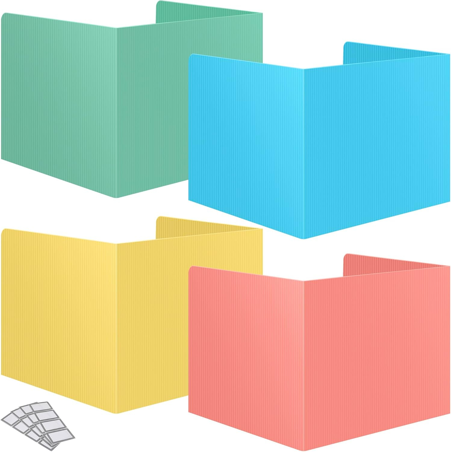 Storage Standard Student Desk Dividers Classroom Privacy Desktop Partition Shield Pastel Colors 16 Pack Study Carrel