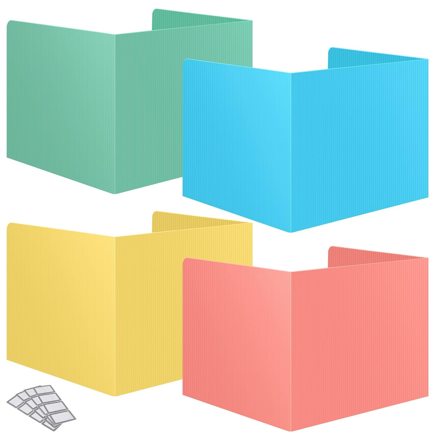 Storage Standard Student Desk Dividers Classroom Privacy Desktop Partition Shield Pastel Colors 16 Pack Study Carrel