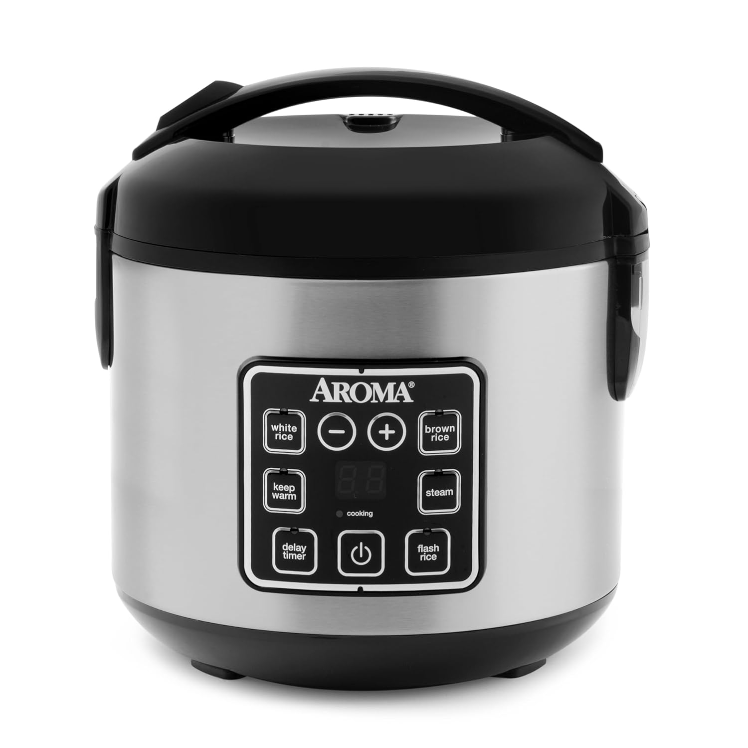 Digital Rice Cooker, 4-Cup (Uncooked) / 8-Cup (Cooked), Steamer, Grain Cooker, Multicooker, 2 Qt, Stainless Steel Exterior, ARC-914SBD