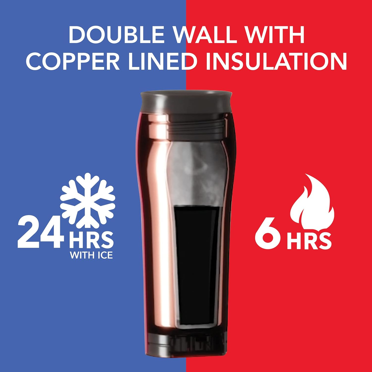 Mighty Mug | The Untippable Mug | Grips When Hit, Lifts for Sips | Insulated Stainless Steel Tumbler | Cupholder Friendly | Gifts for Women Men All | Leakproof | 6 Hour Hot / 24 Cold | 16oz | Midnight