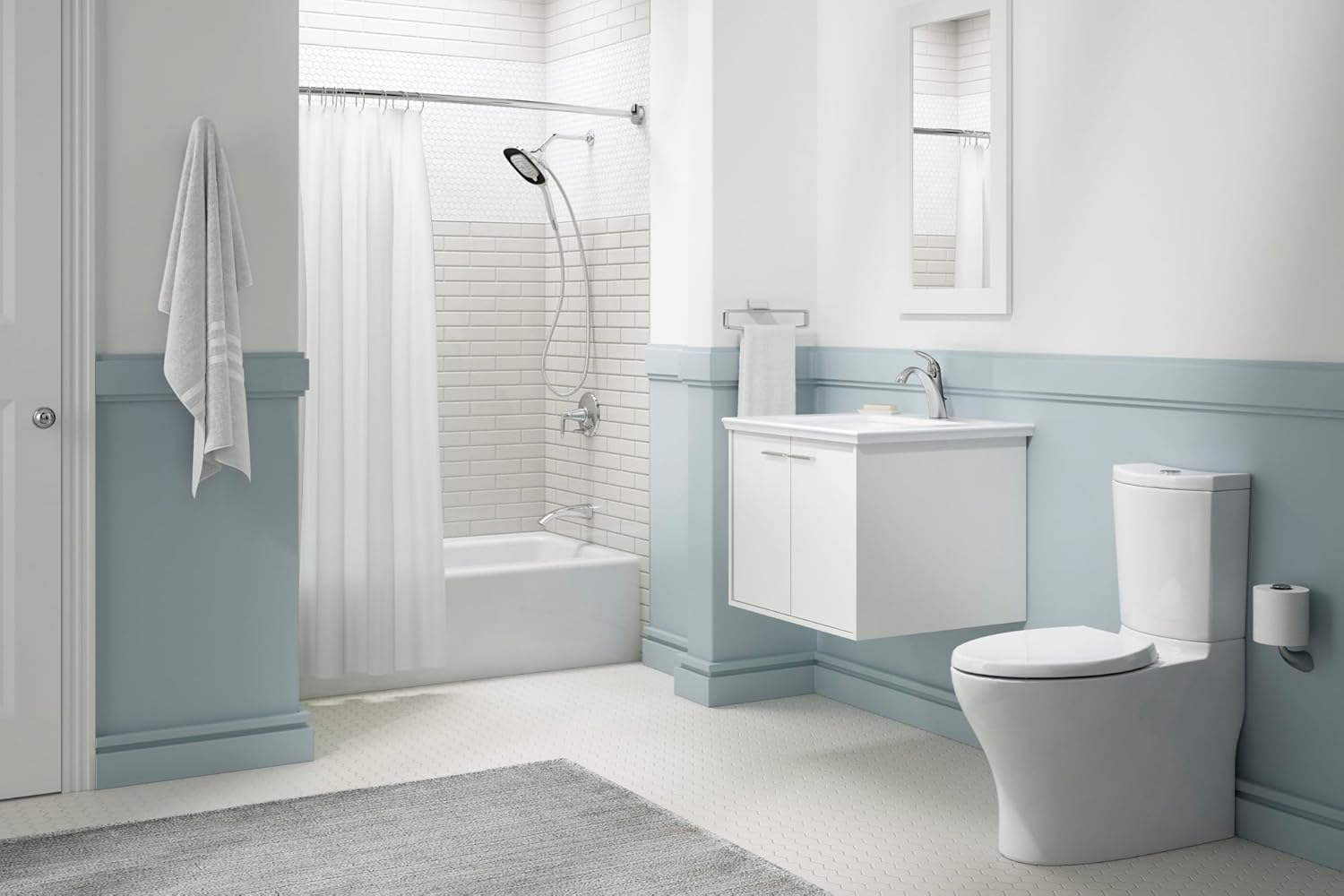 Expanse® 76" Curved Fixed Shower Curtain Rod
