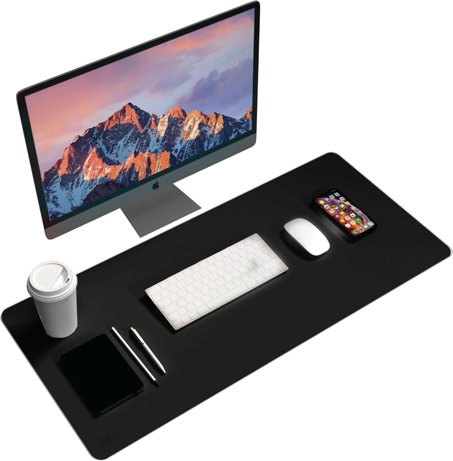 Black+Decker Faux Leather Desk Mat for Keyboard and Mouse - Protective Desk Decor - Gaming, Work from Home, Office Accessory