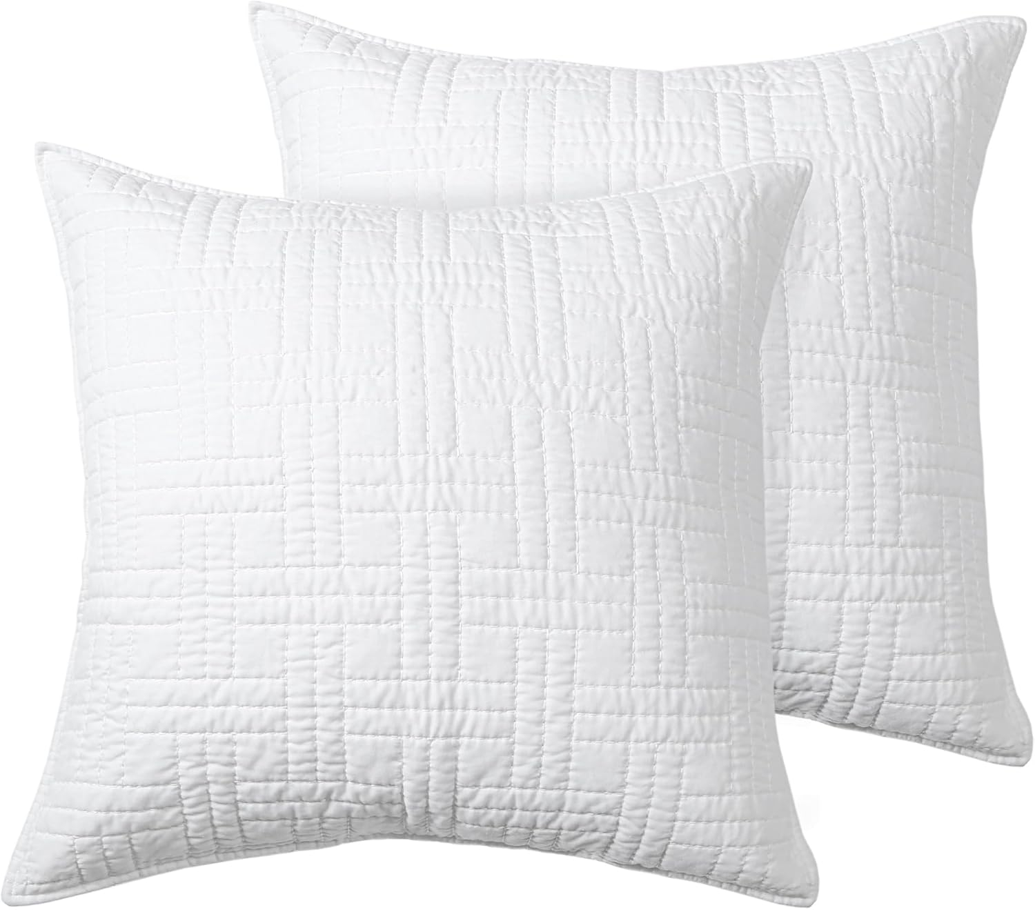 Melange Stitch White Euro Sham Set of 2 - Levtex Home