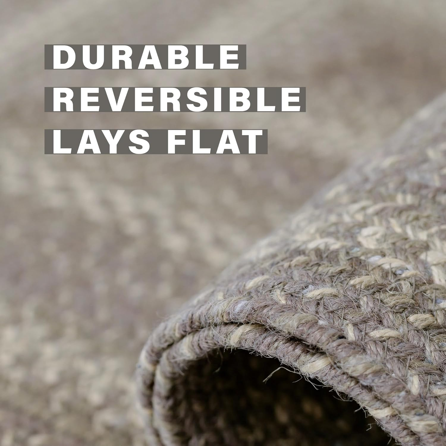 Homespice Gray Cloud Gray and Ivory 4x6' Oval Braided Rug for Area Rugs Country Style