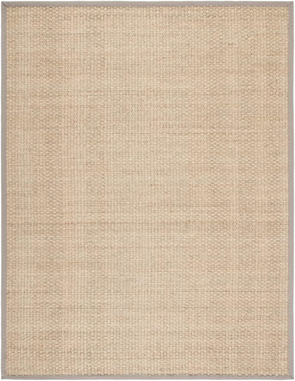 SAFAVIEH Natural Fiber Arbor Border Area Rug, Natural/Grey, 11' x 15'