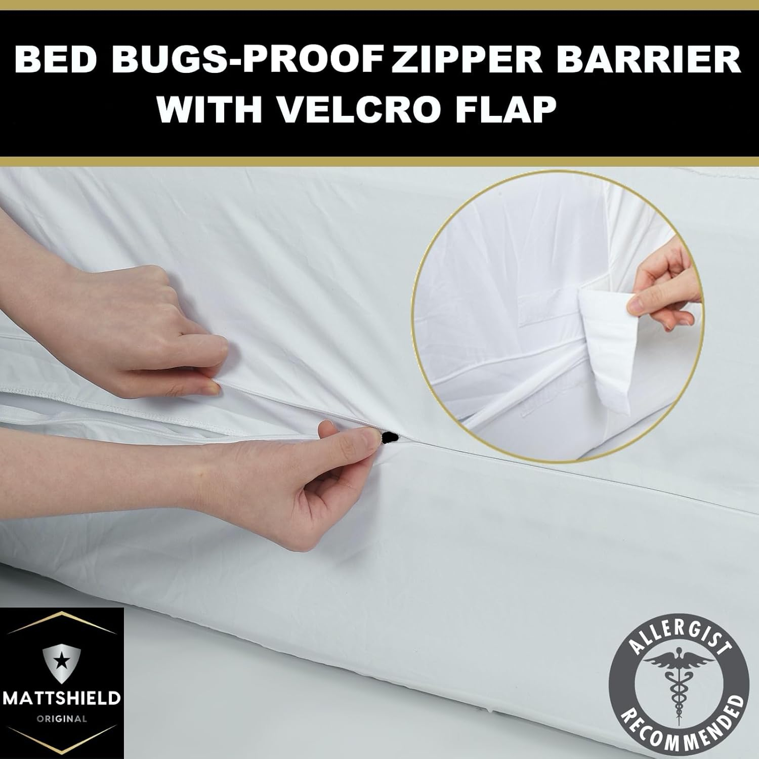 MATTSHIELD New Ultimate 3-Piece Kit - Bed Bug-Proof Mattress Cover Queen Size 100% Cotton Top + 2 Pillow Protectors with Zipper - 6 Sided Waterproof Encasement, Total Defense Kit