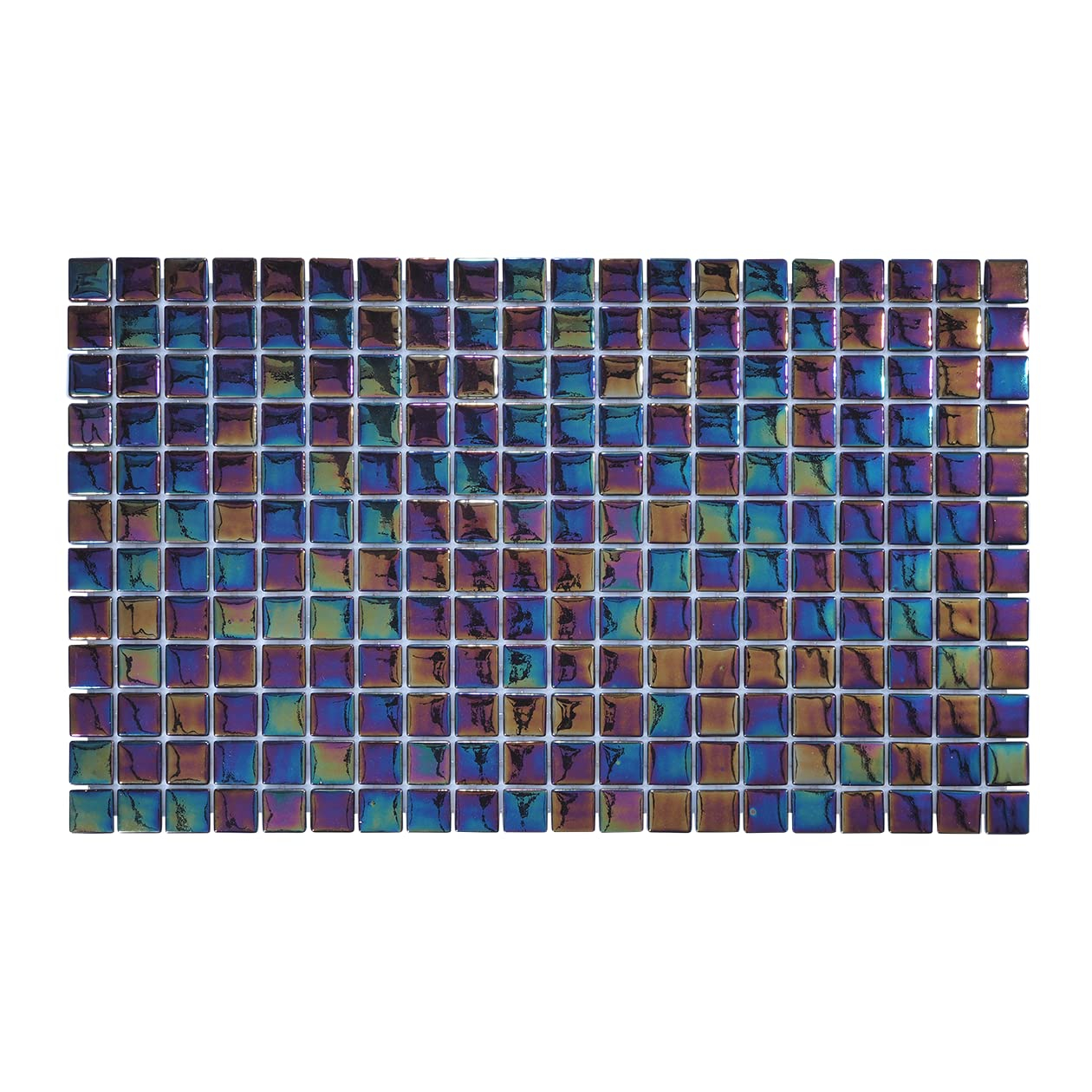 Dark Iridescent Recycled Glass Mosaic Tile for Walls and Floors