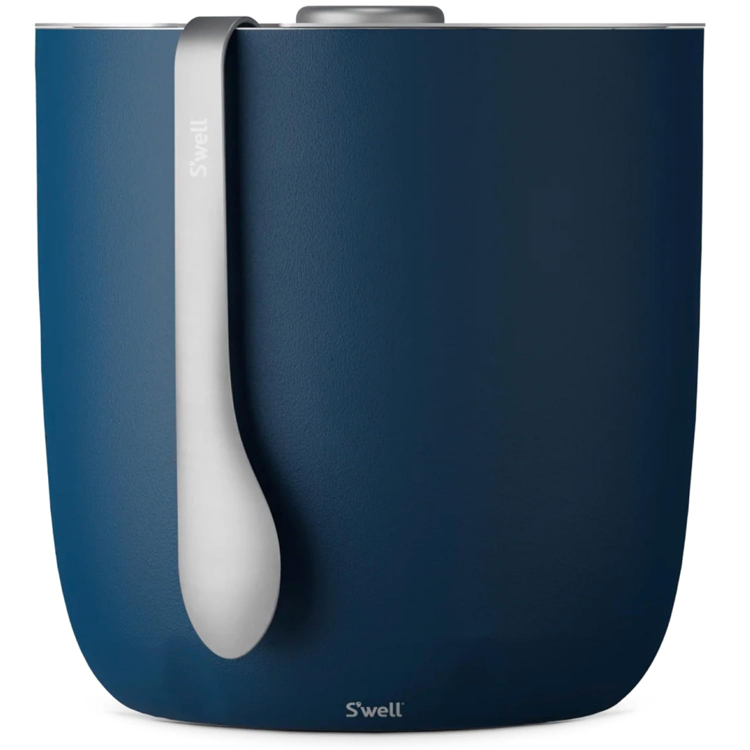 Azurite Blue Stainless Steel Ice Bucket with Tongs