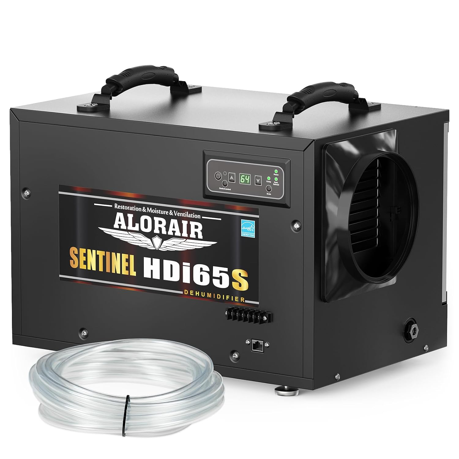 AlorAir 120 PPD Black Commercial Dehumidifier with Pump and Hose