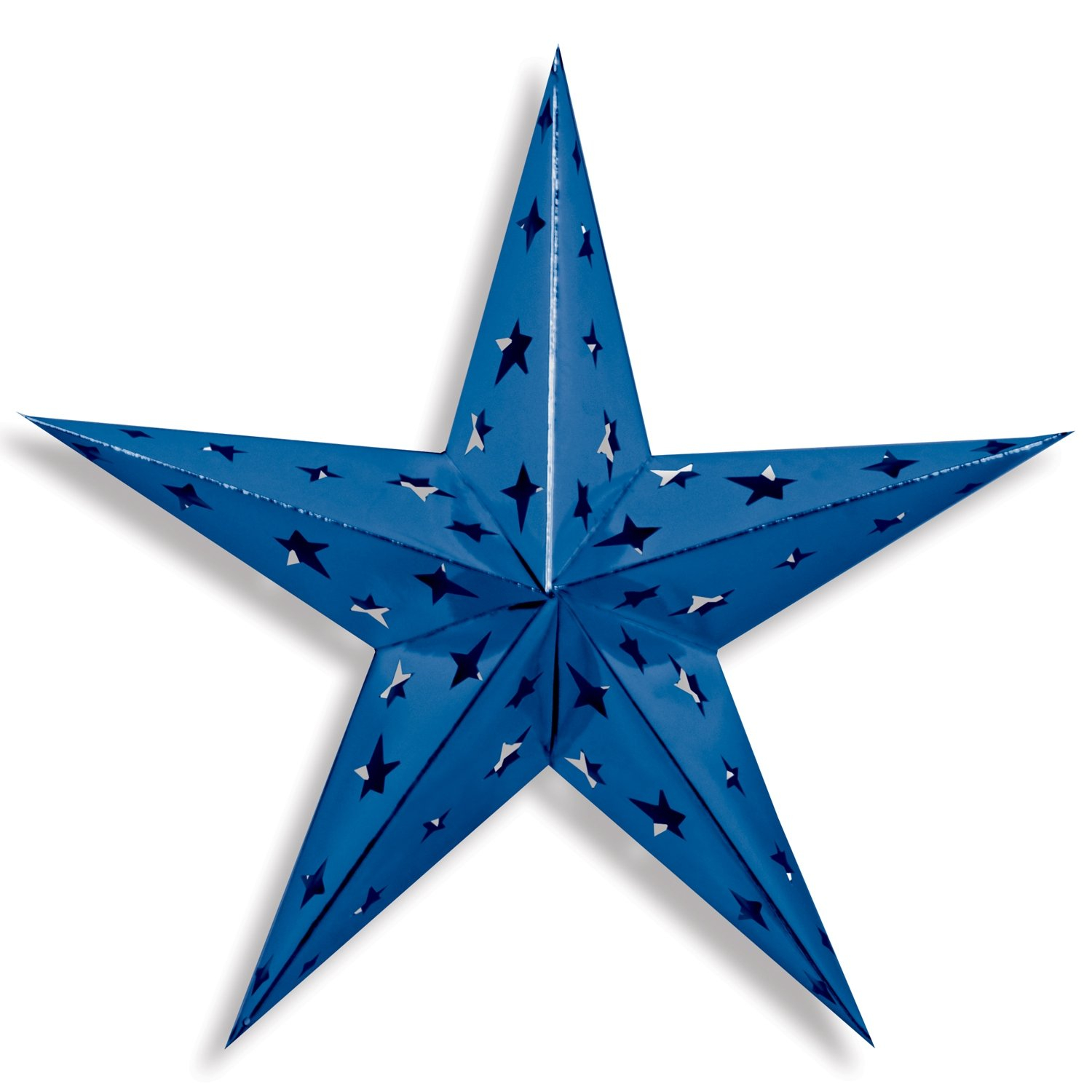 Beistle Blue Dimensional Large Foil Star Decoration-1 Pc, 24-Inch