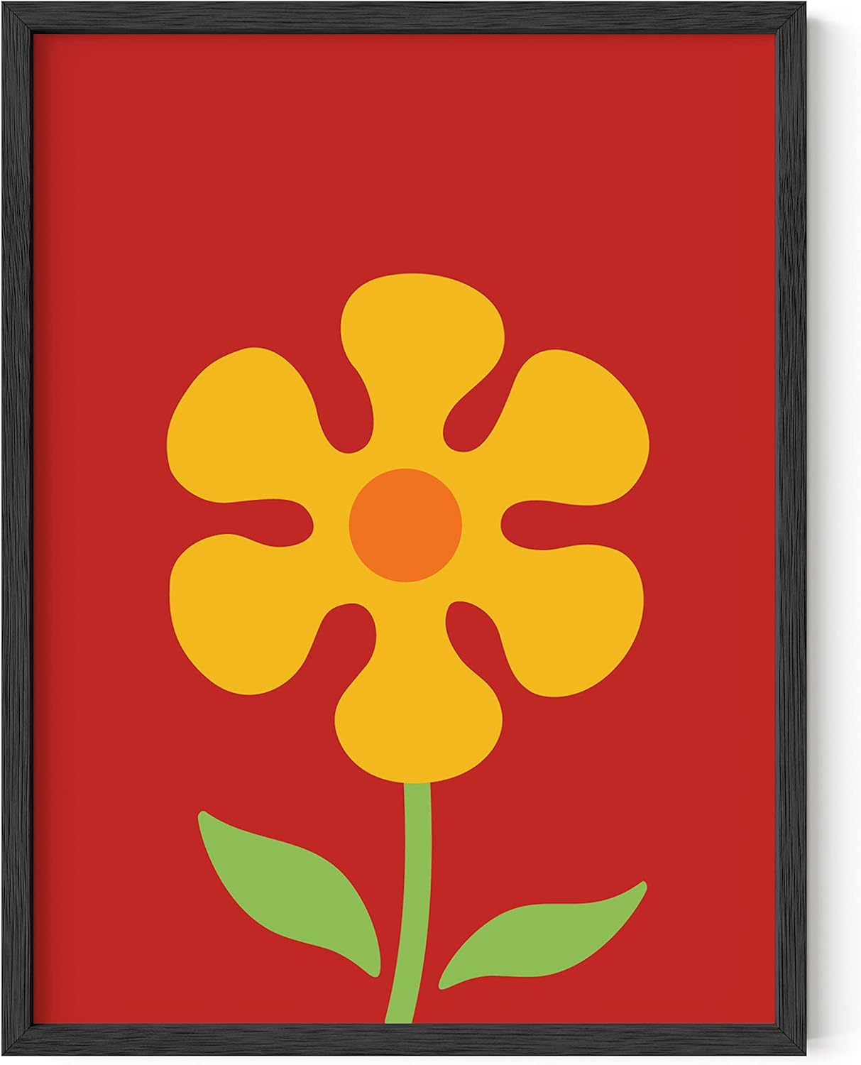 Red and Yellow Flower Market Poster for Teen Girls Room