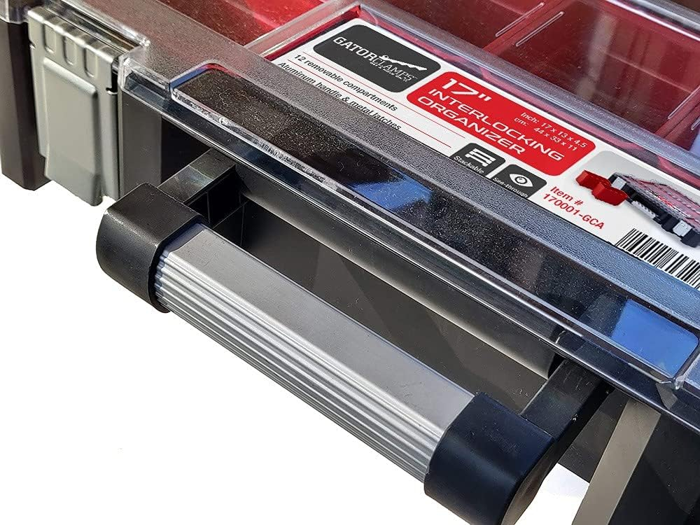 Deep Tray Organizer Box – Heavy-Duty Tool Storage Case with 15 Removable Cups – Hardware, Plumbing, Electrical Connector Container for Garage, Jobsite, or Workshop