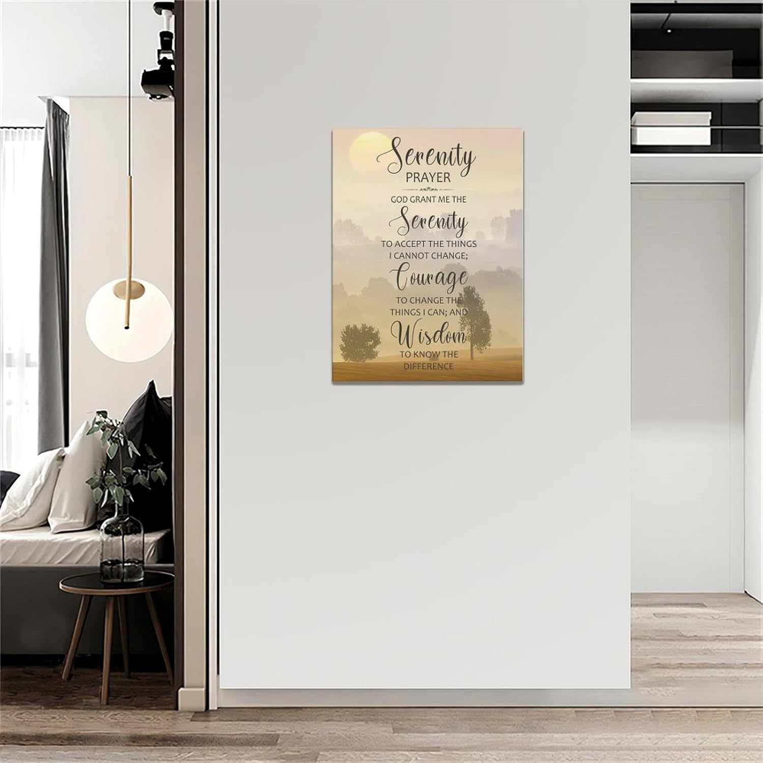 The Serenity Prayer Canvas Wall Art Serenity Prayer Sign Pictures Wall Decor Bible Verse Art God Grant Me Christian Religious Gifts Scripture Artwork for Bedroom Office Living Room 12"x16"
