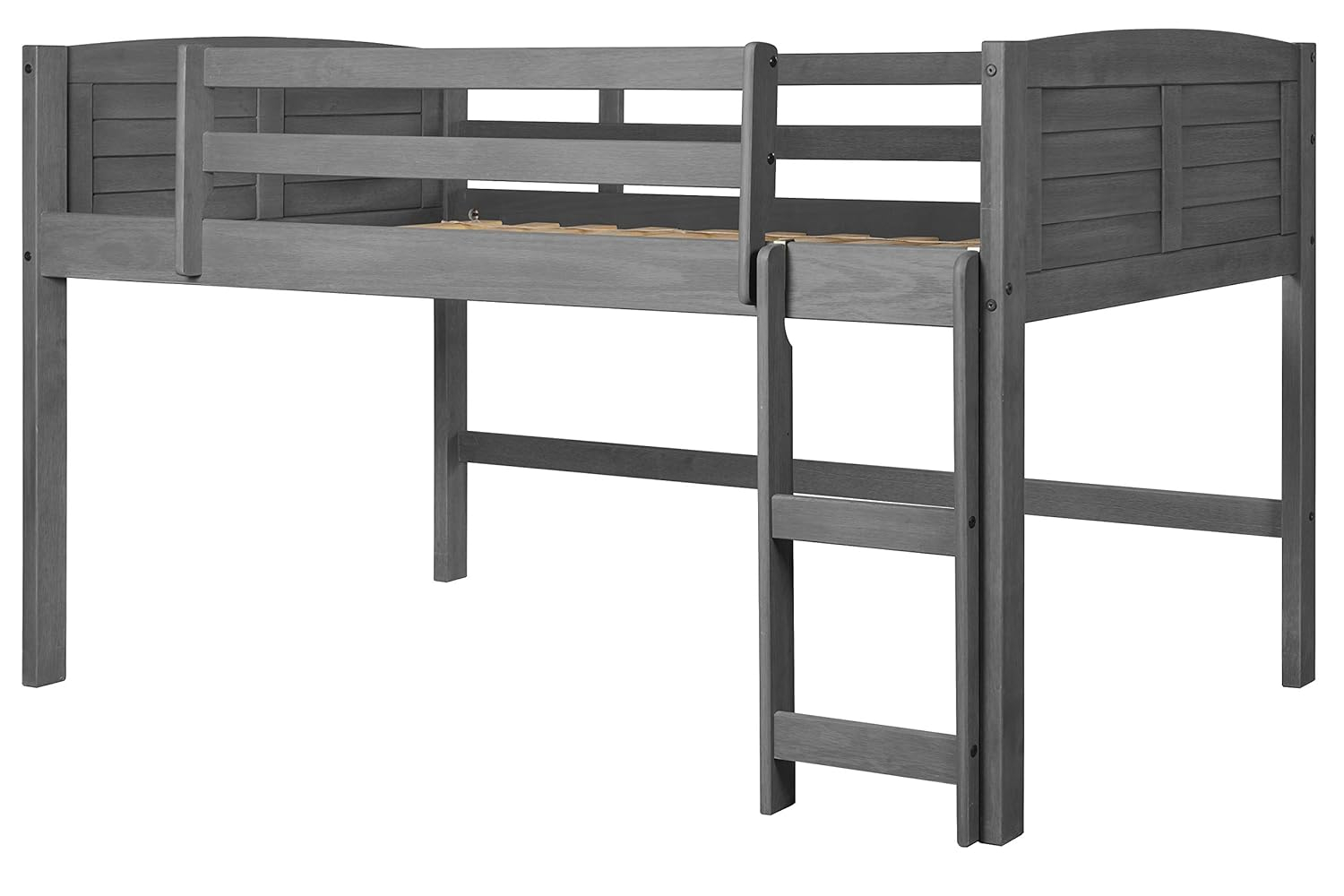 Donco Kids PD-790AAG Twin Size Louver Low Loft - Antique Grey Stain
