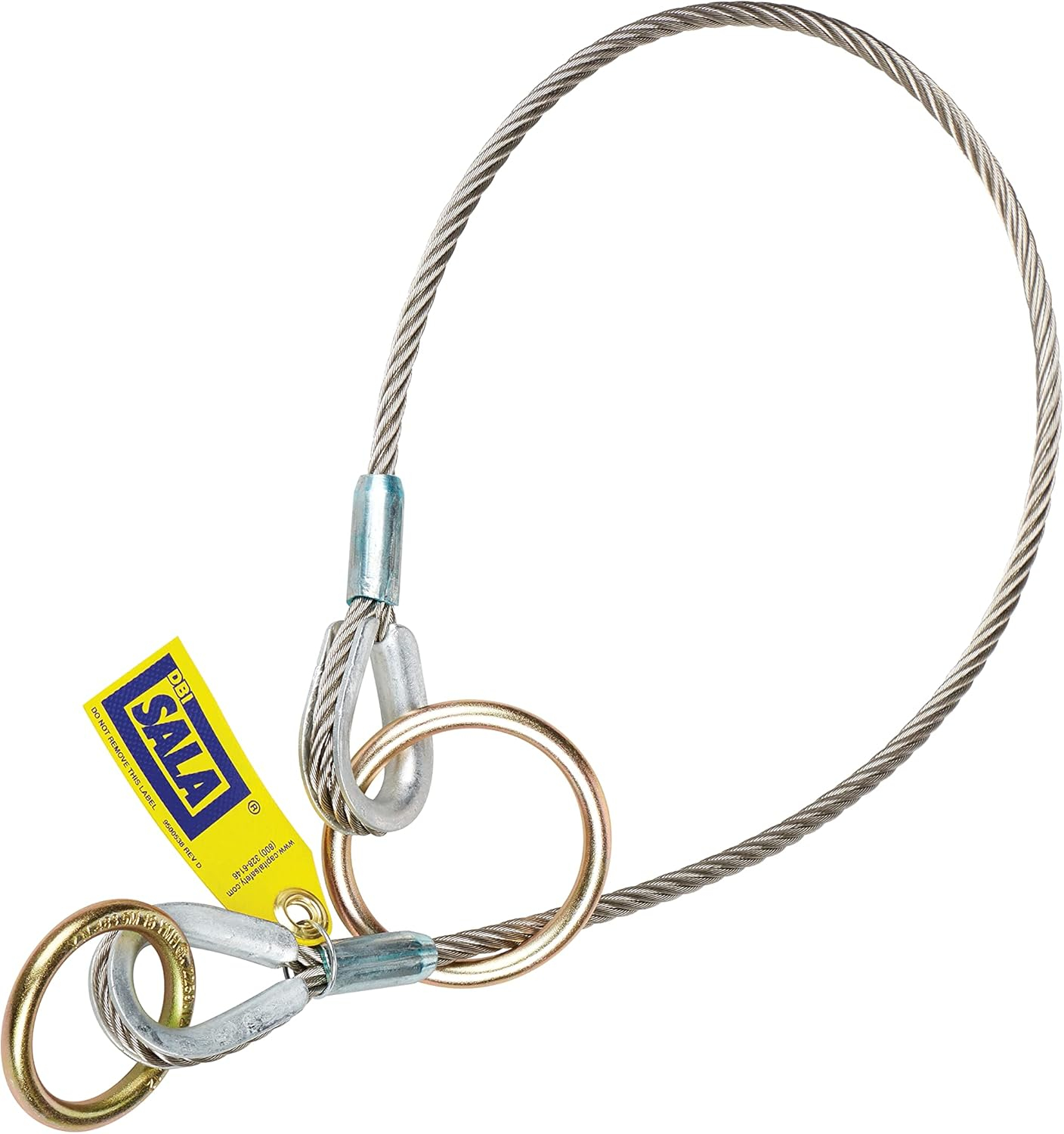 3M DBI-SALA 5900550 Anchorage Connector, 4' Cable Tie-Off Adaptor, Pass-Thru Type, Silver