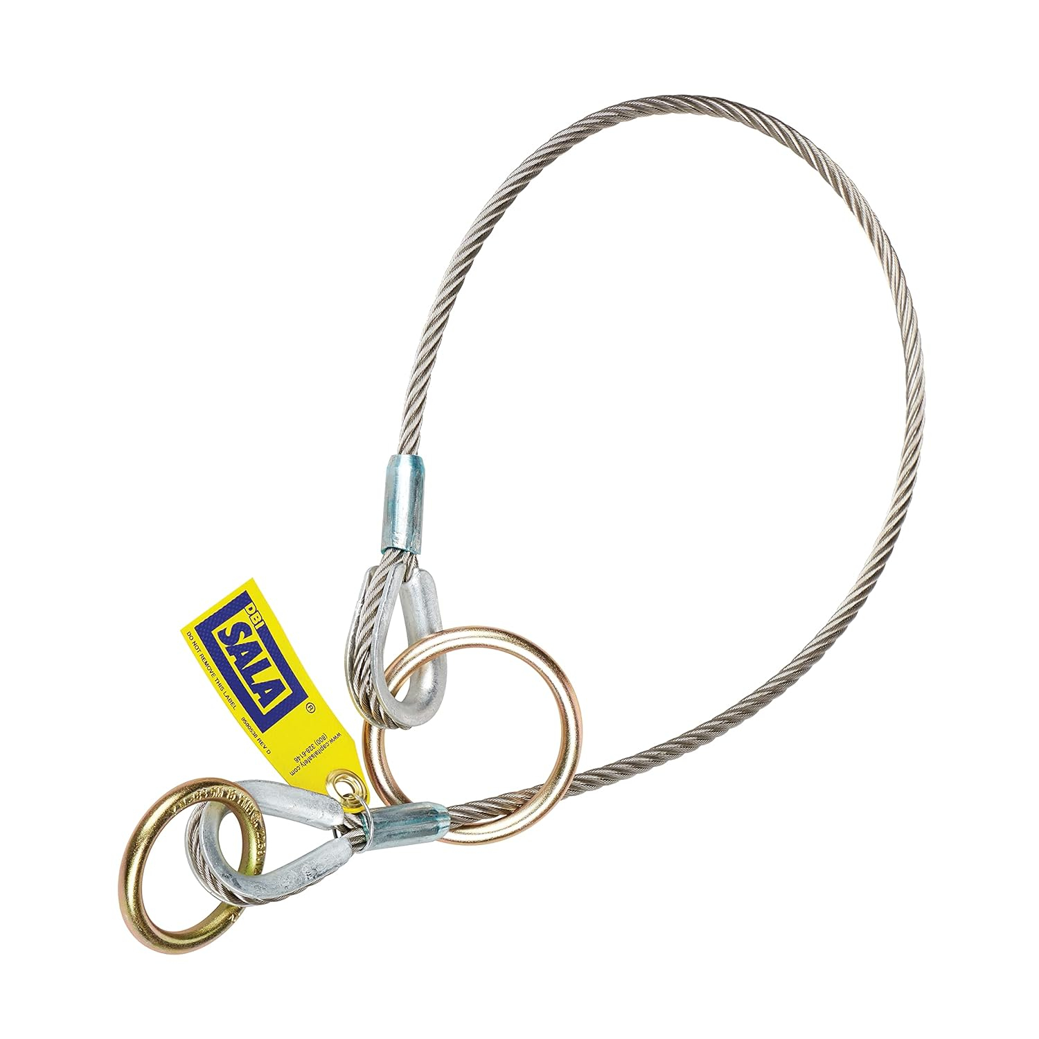 3M DBI-SALA 5900550 Anchorage Connector, 4' Cable Tie-Off Adaptor, Pass-Thru Type, Silver