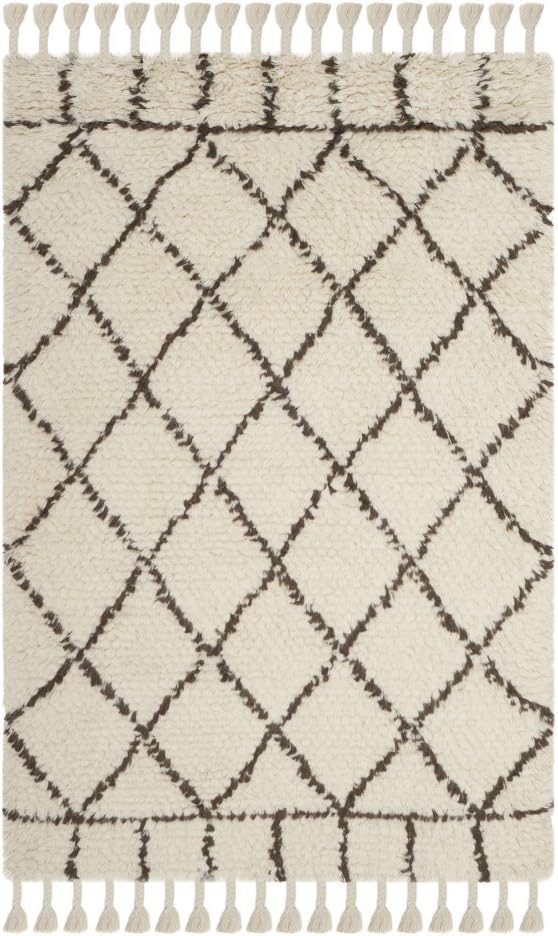 SAFAVIEH Casablanca Branson Aztec Shag Area Rug, Ivory/Brown, 6' x 9'