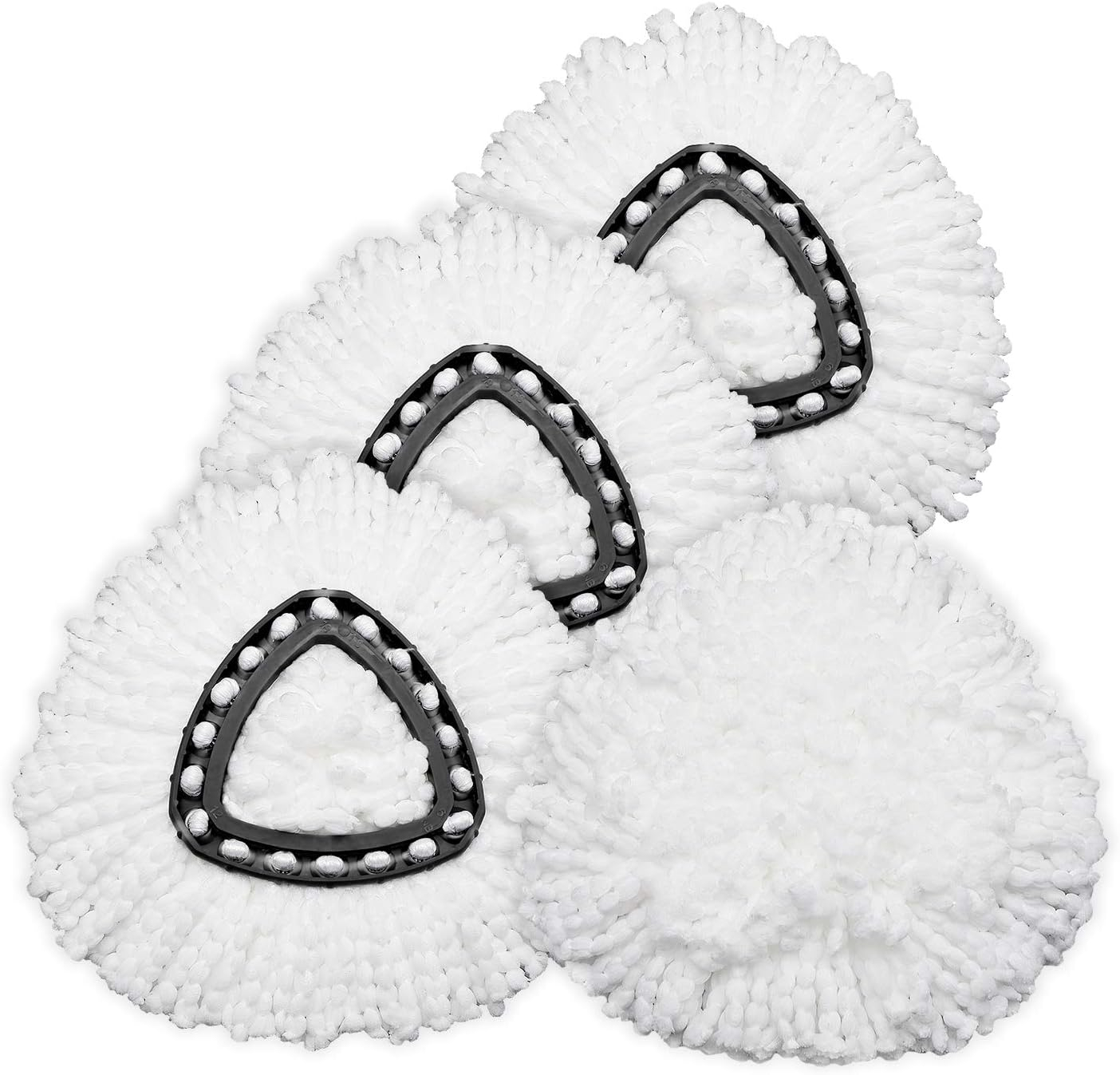 3 Pack Triangle Spin Mop Heads Replacements, Machine Washable Microfiber Spin Mop Refills for Floor Cleaning, Easy to Replace