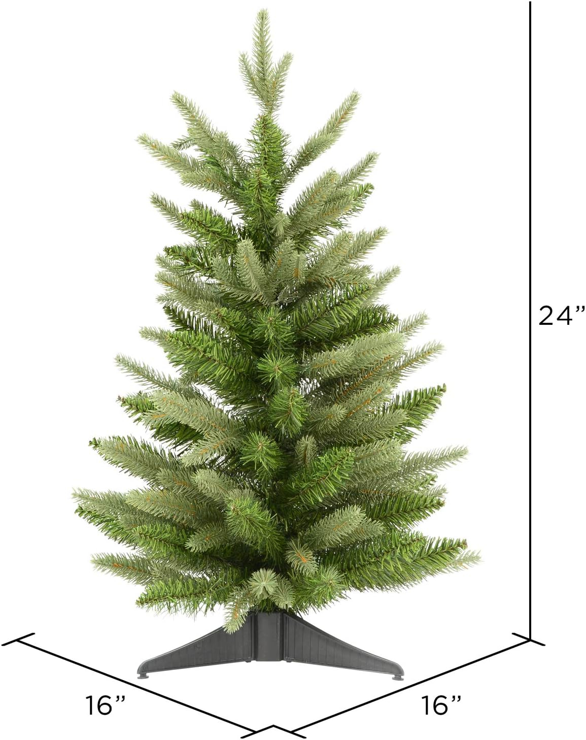 Vickerman 24" Fraser Fir Artificial Christmas Tree, Unlit - Faux Table Top Christmas Tree - Seasonal Indoor Home Decor