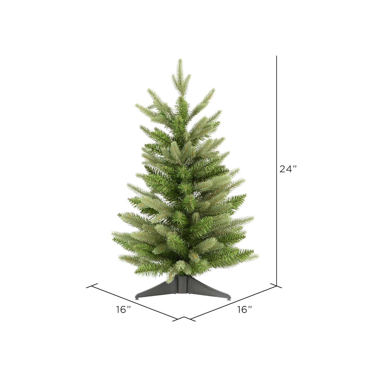 Vickerman 24" Fraser Fir Artificial Christmas Tree, Unlit - Faux Table Top Christmas Tree - Seasonal Indoor Home Decor