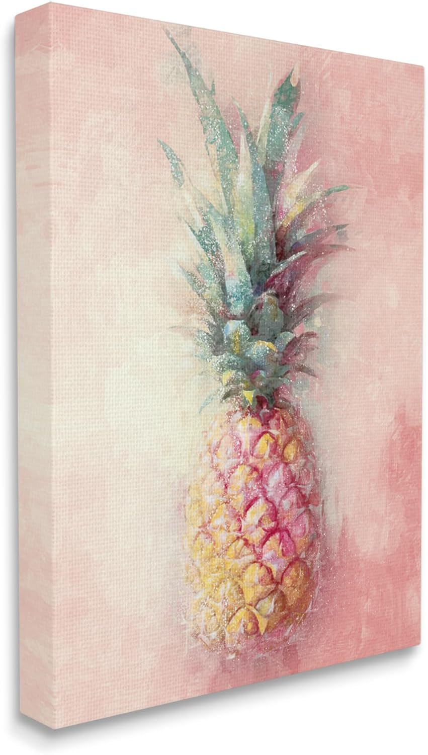 Stupell Industries Tropical Glam Pineapple Food & Beverage Painting Gallery Wrapped Canvas Art Print Wall Art, 16 x 20