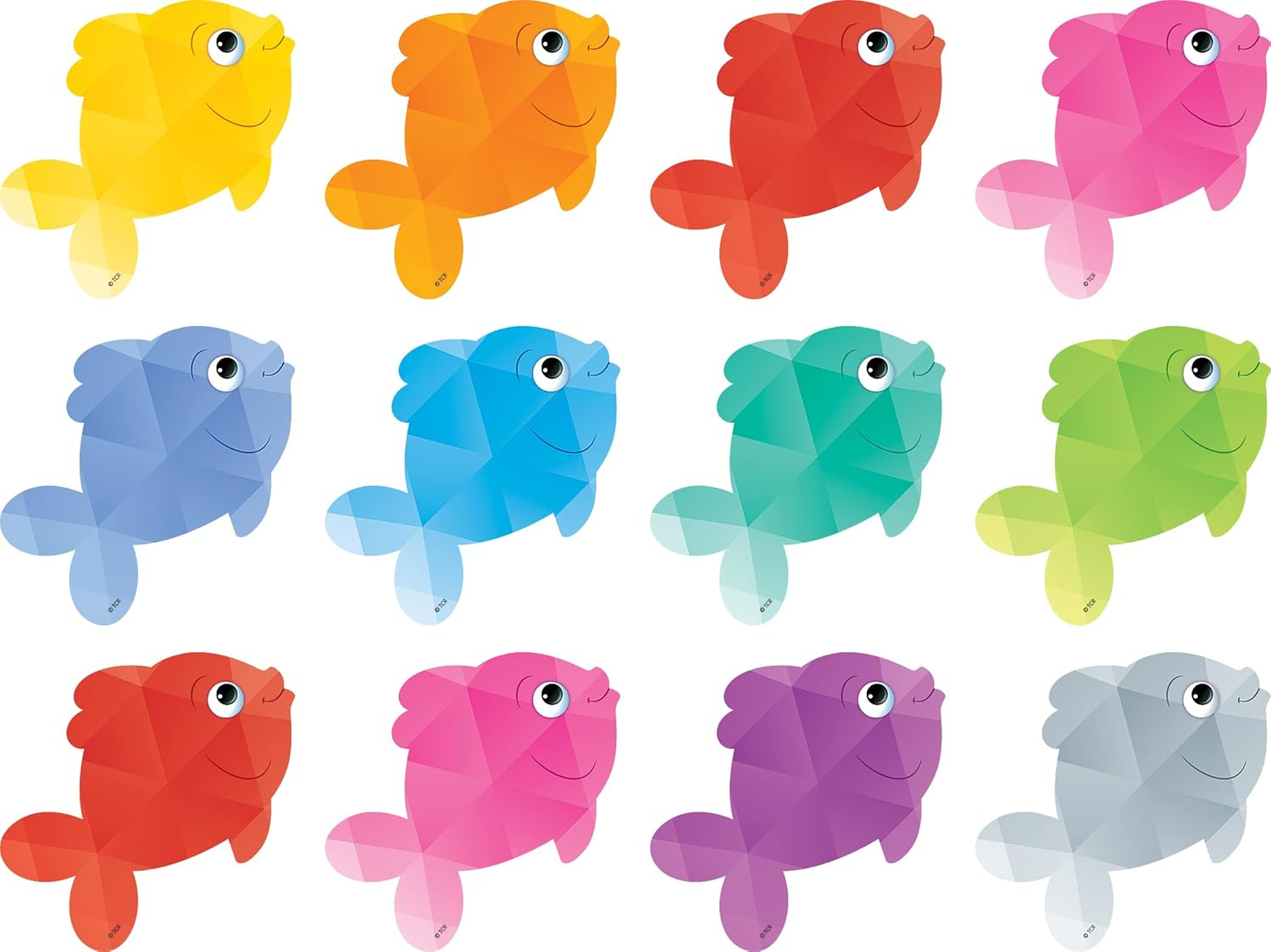 Colorful Fish Mini Accents Set for Classroom Decorations
