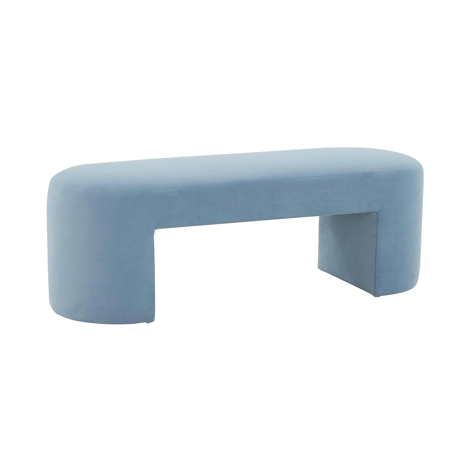 Elena Light Blue Velvet Contemporary Bench