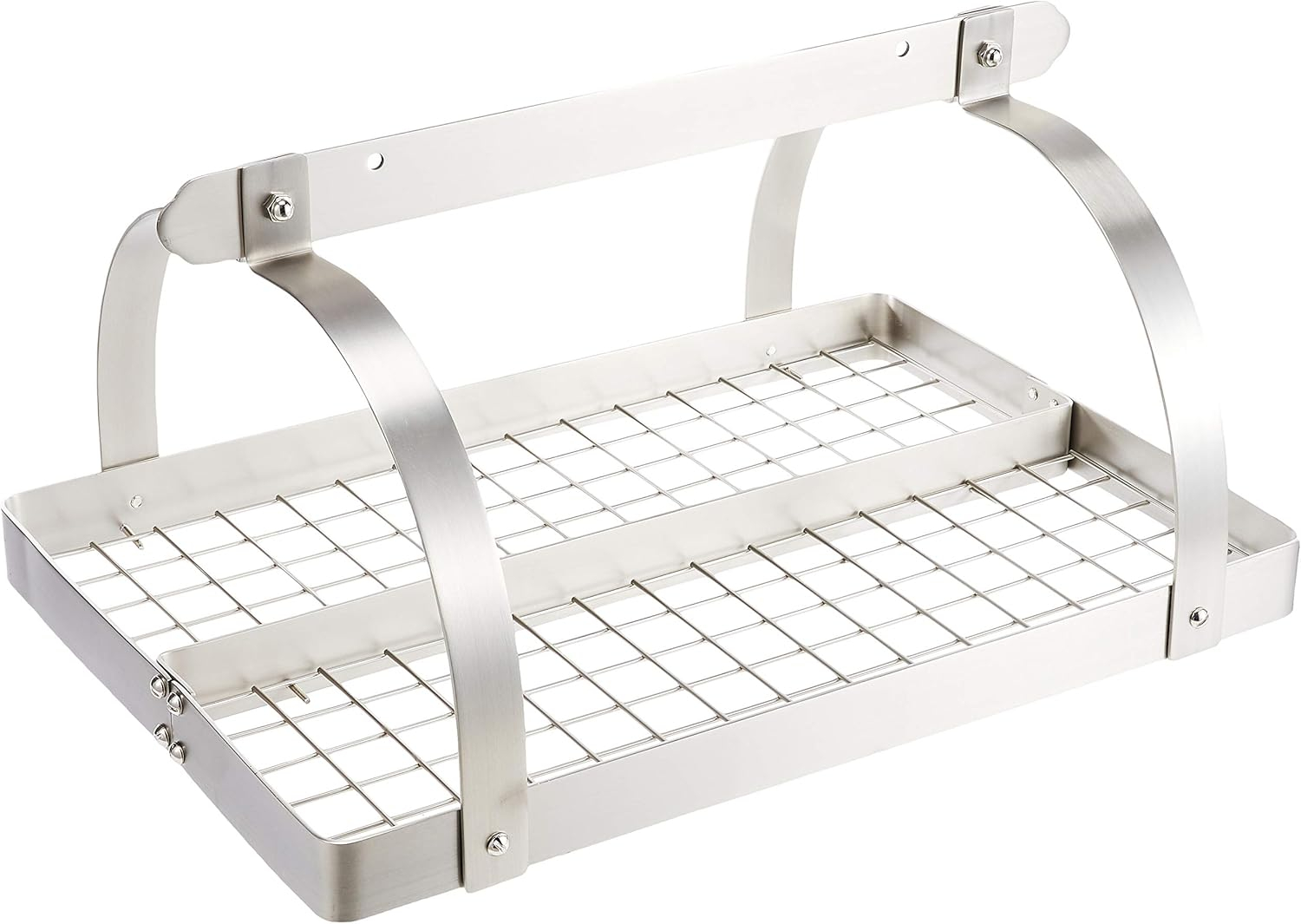 Rectangular Hanging Pot Rack with Grid & 24 Hooks