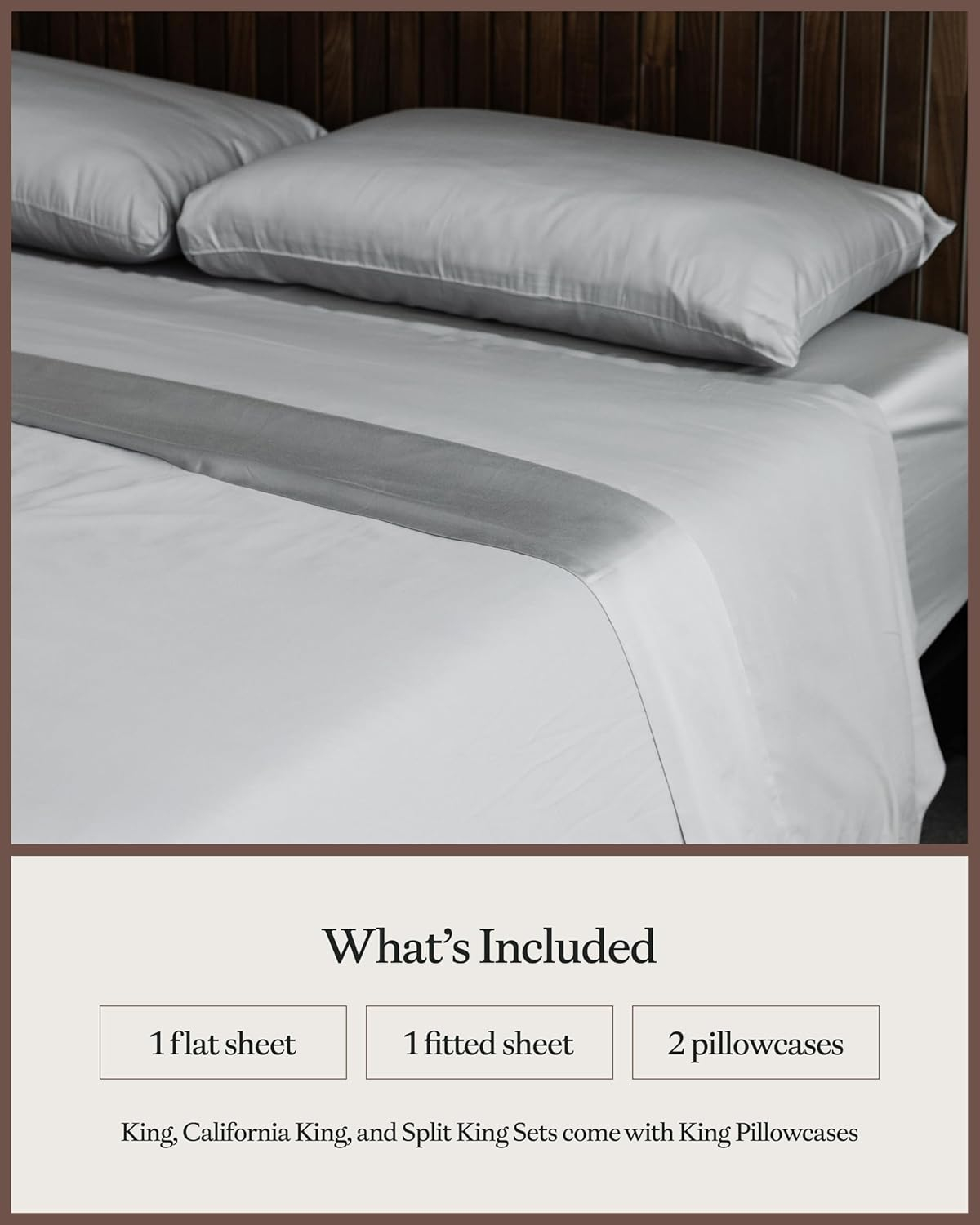 Light Grey Queen Bamboo Cotton Sheet Set