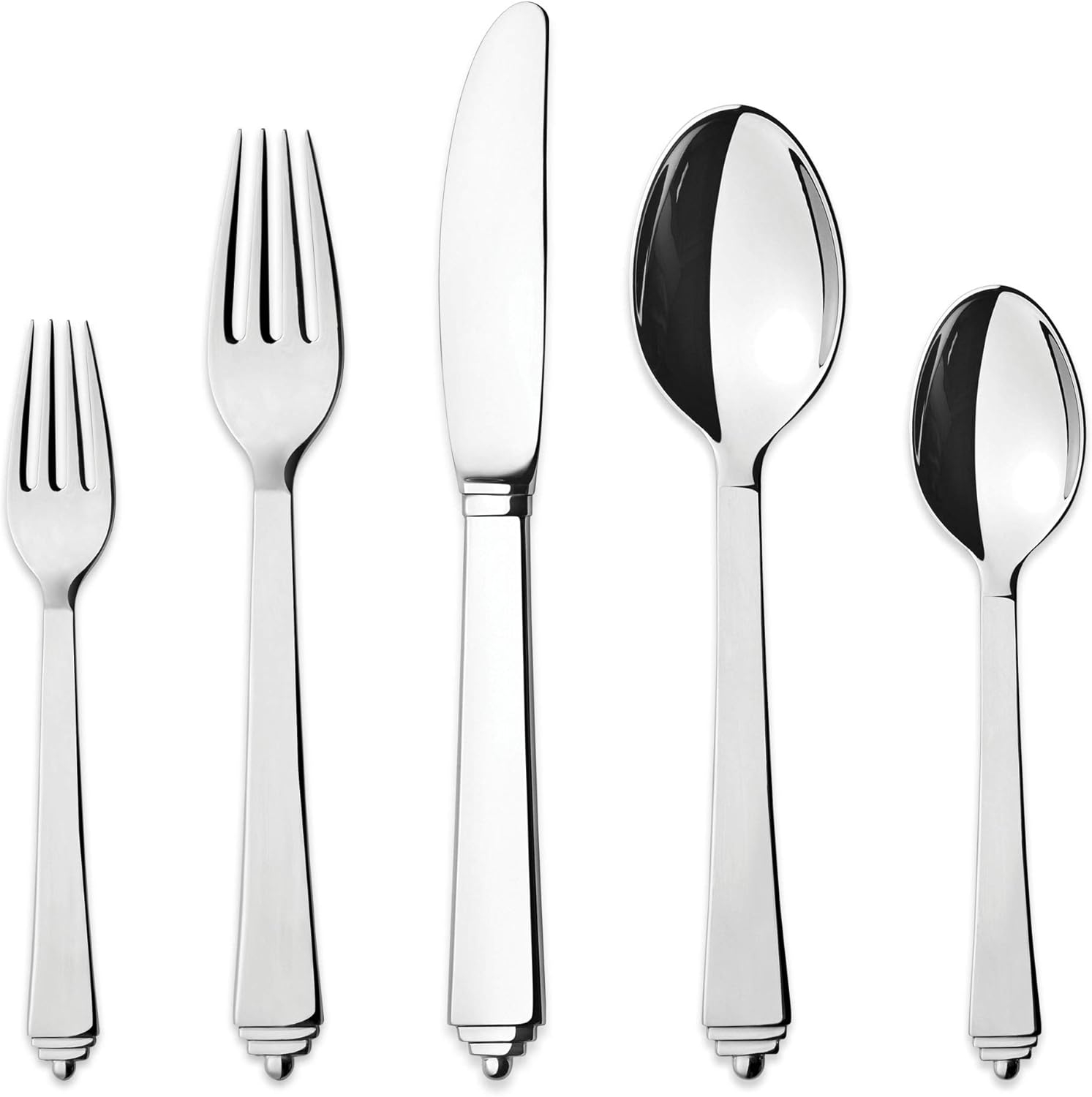 Georg Jensen Pyramid 5 Piece Flatware Set, Service for 1