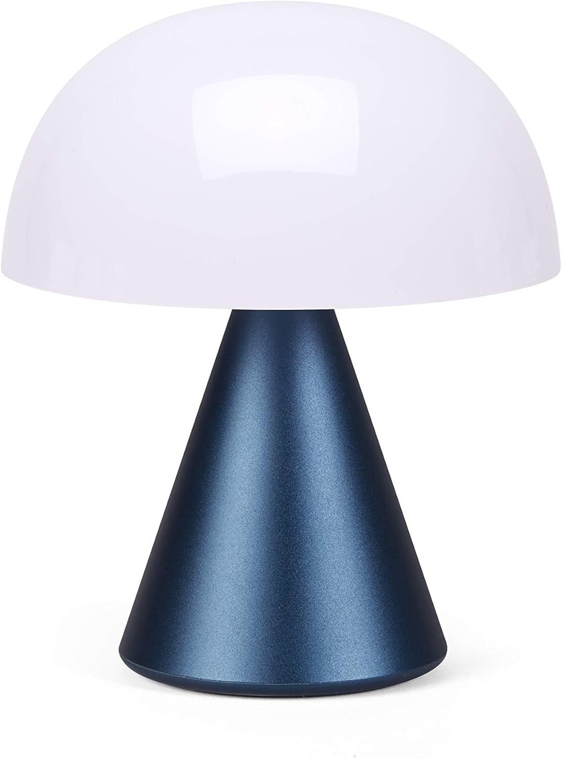 Lexon Mina M Mushroom Lamp - Portable Bedside Light for Bedrooms, Kids & Nursery - 9 LED Color Rechargeable Table Lamp with 24h Light & Dimmer, Medium - Dark Blue