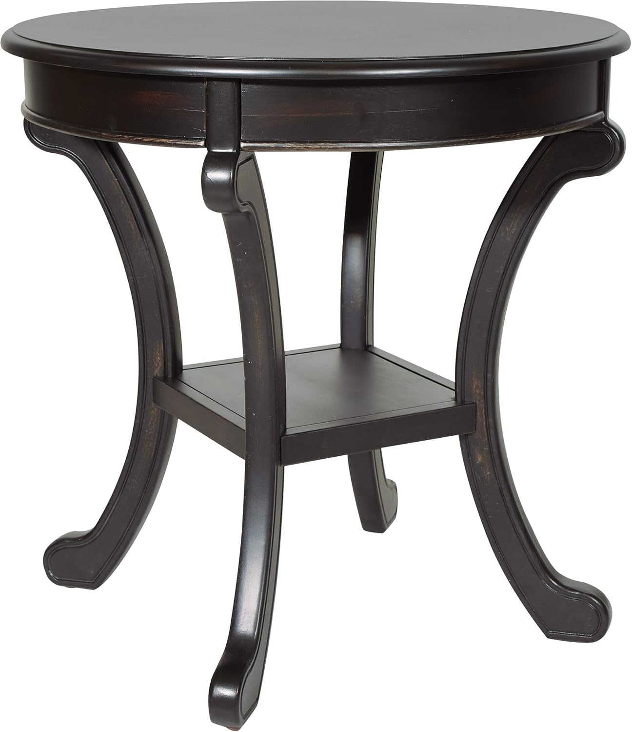 Vermont Accent Table in Antique Black Wood Finish