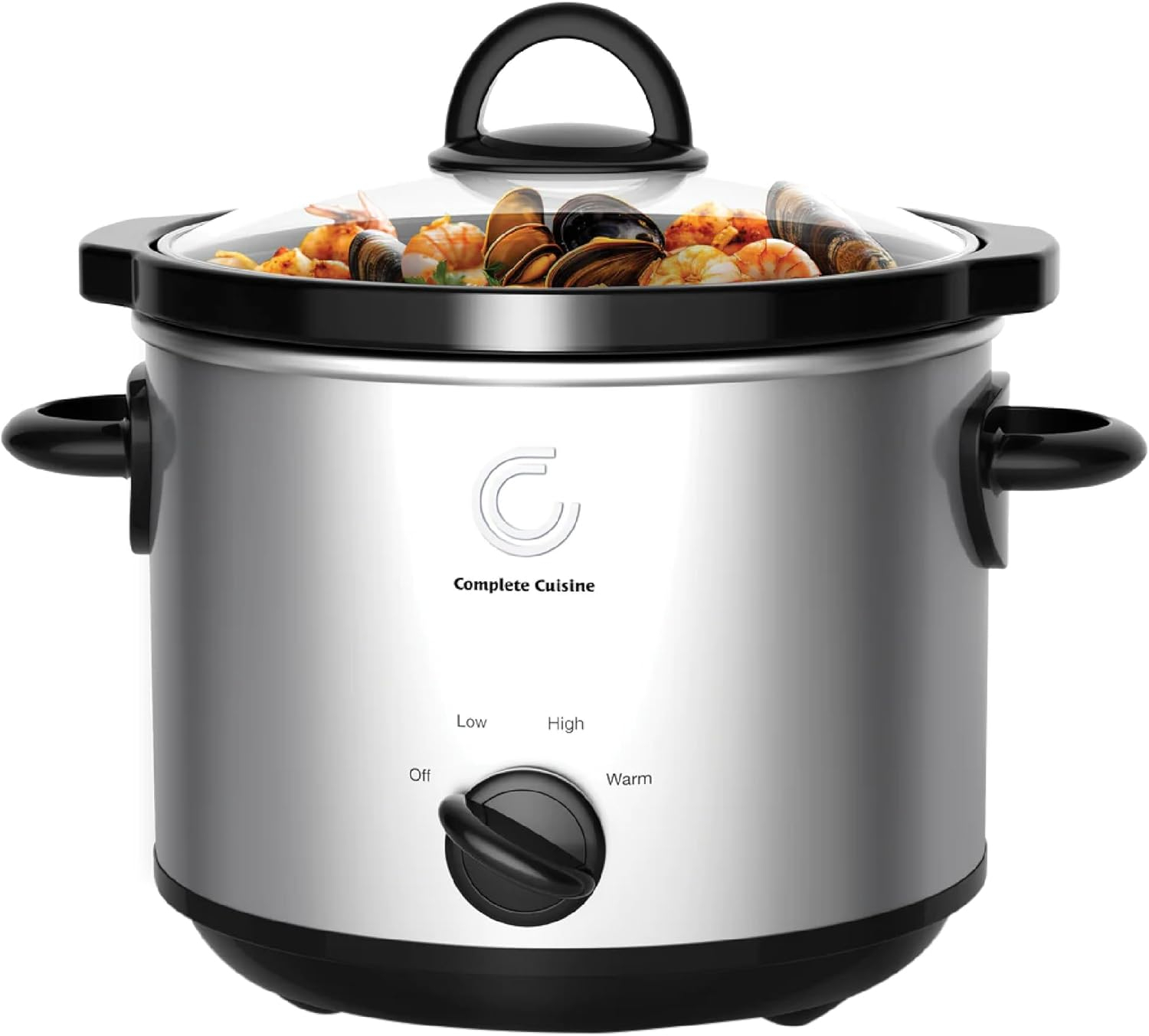 Complete Cuisine CC-3000-SL 3-Quart Round Stainless-Steel Slow Cooker