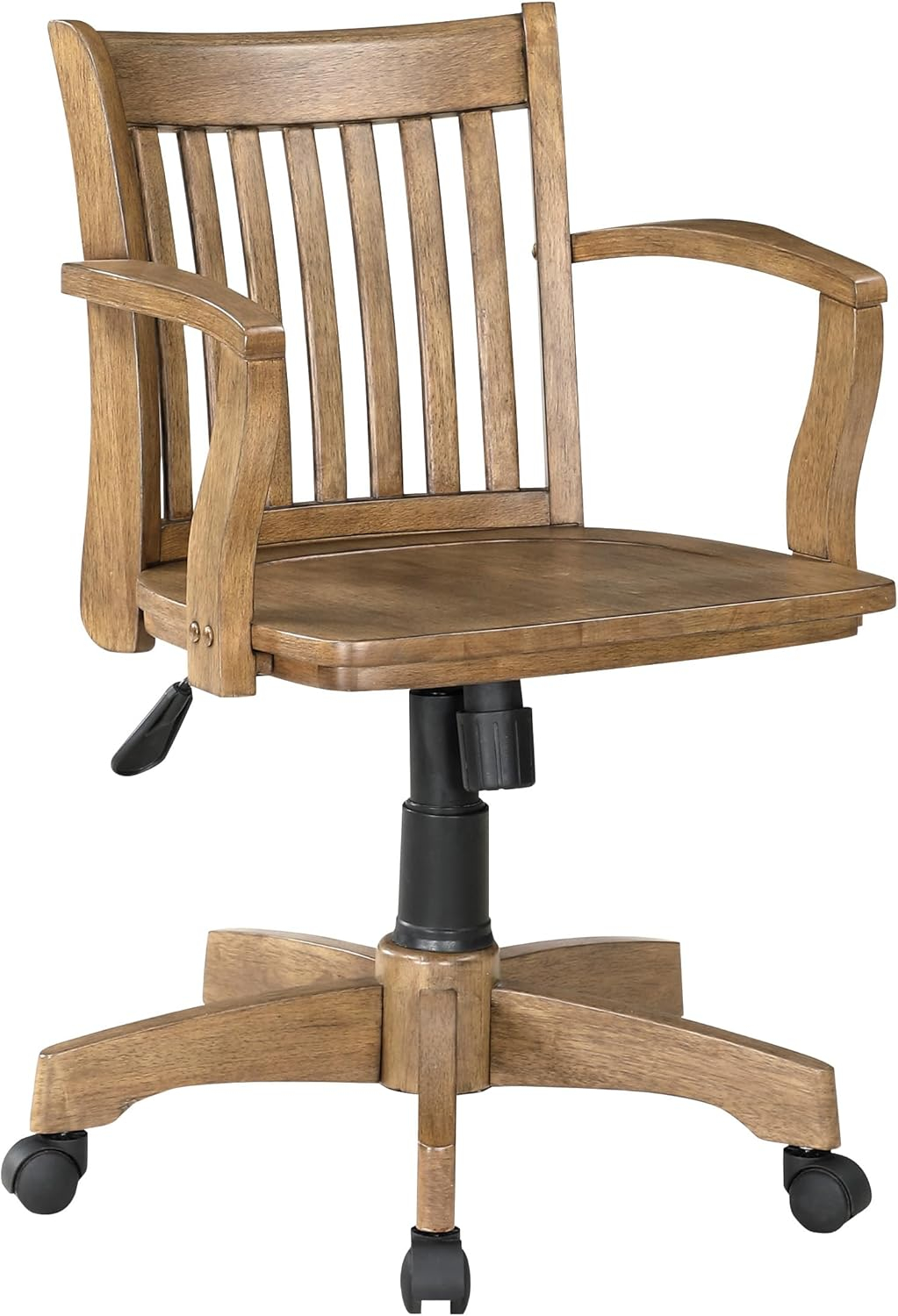 OSP Home Furnishings Deluxe Wood Bankers Chair with Wood Seat in Espresso Wood Finish