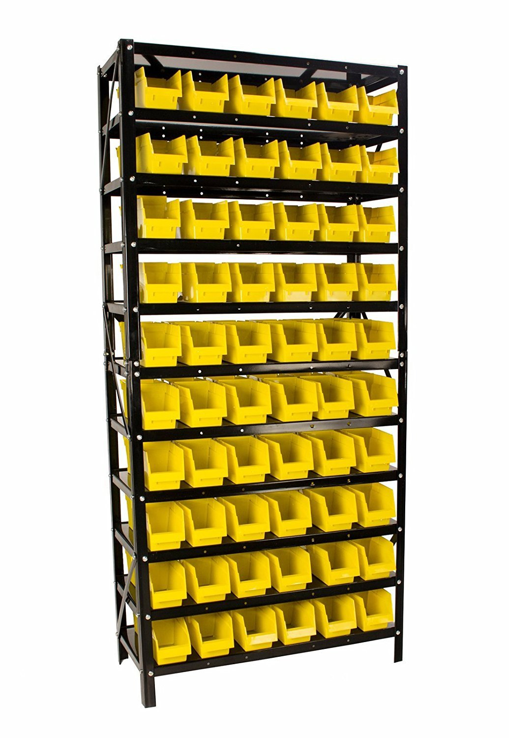 Erie Tools® 60 Bin Parts Rack Storage Shop Garage Organizer Nuts Bolts Parts