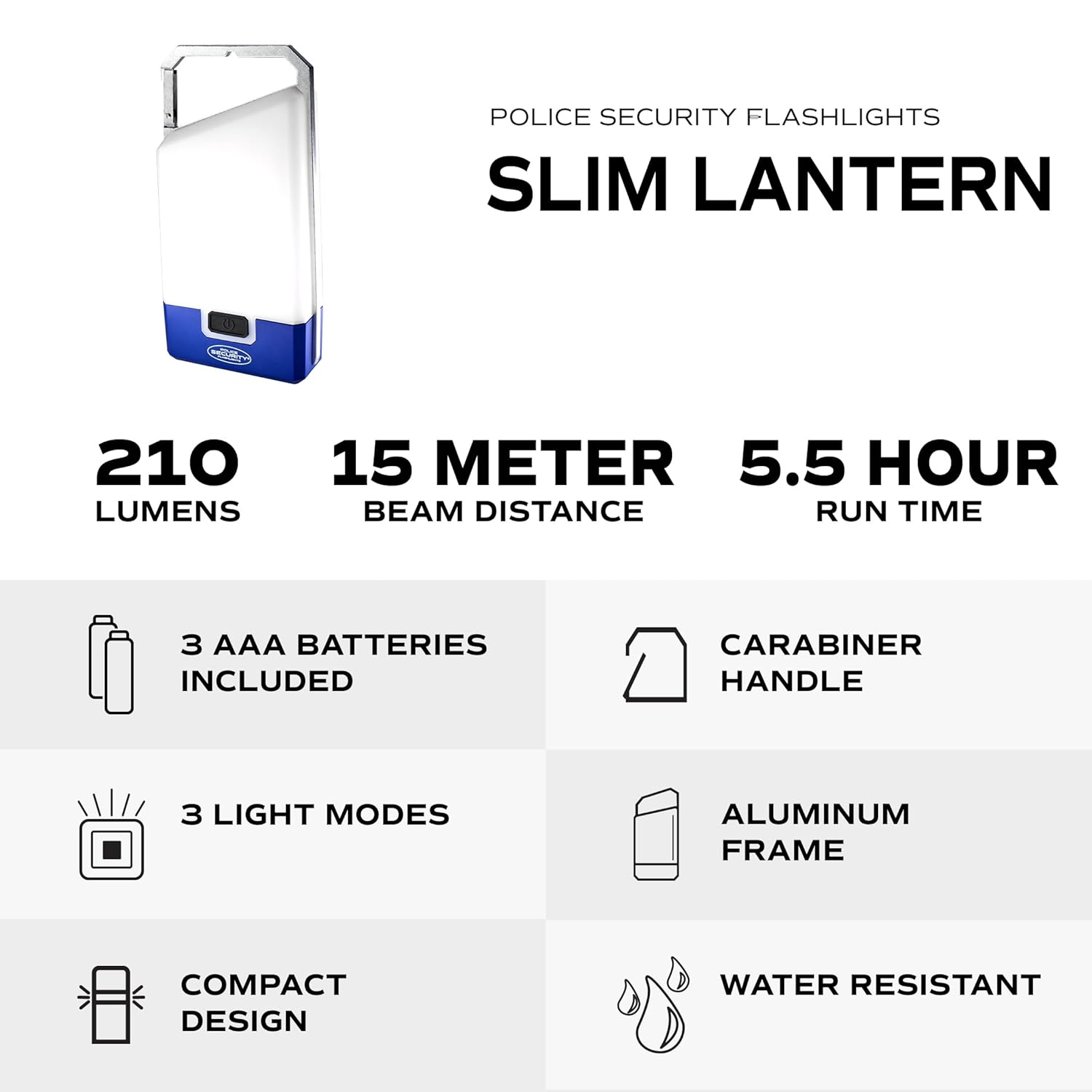Police Security Slim Lantern 210 Lumen