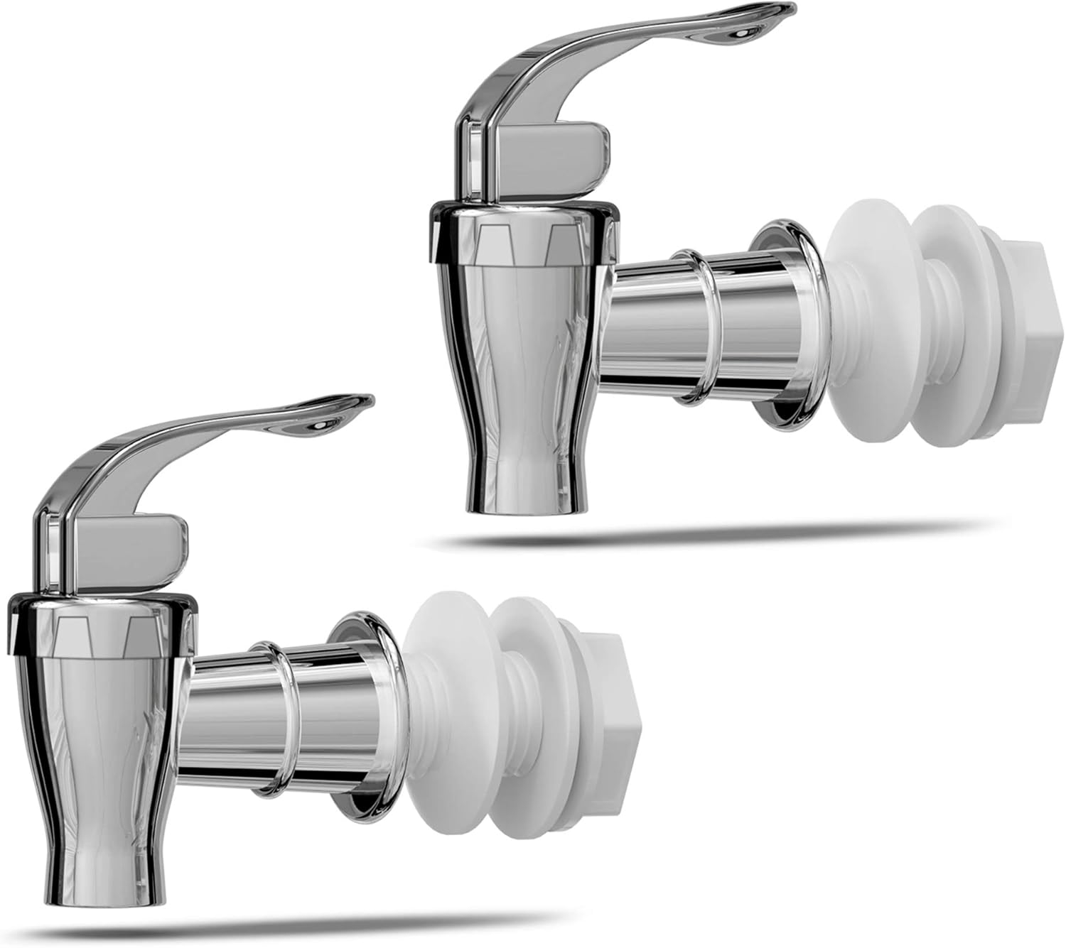 Silver Beverage Dispenser Replacement Spigot - Push Style for Drink Dispensers with Spout - Fits Mason Jar, Glass, and Plastic Pitchers - Ideal for Parties and Events