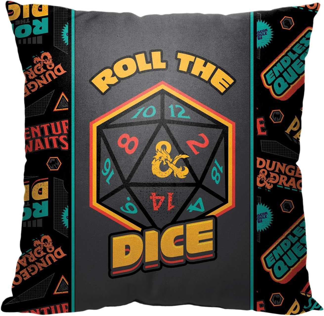 Northwest Dungeons & Dragons Pillow, 18" x 18", Roll The Dice