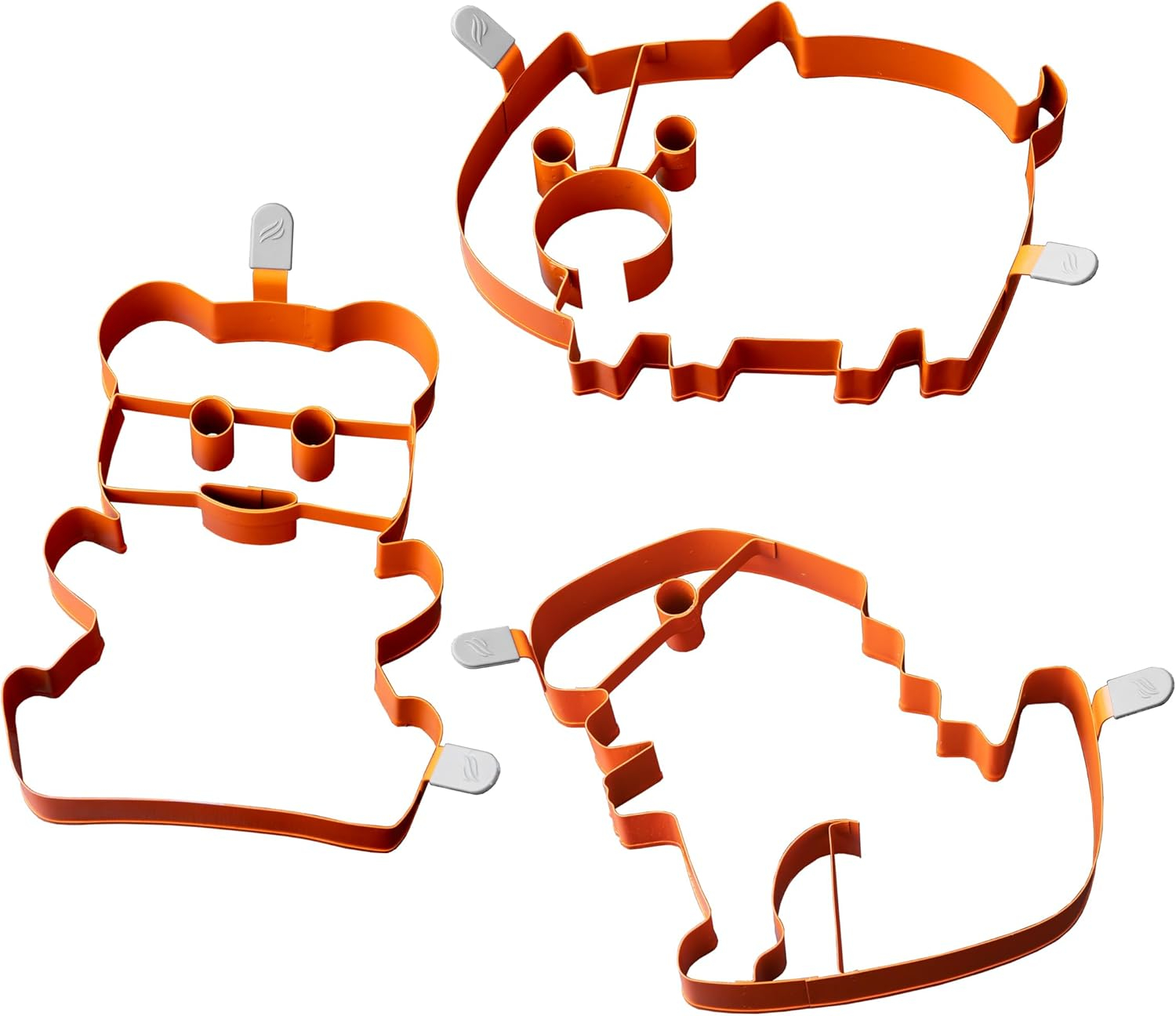 Blackstone 5251 9 Piece Pancake Art Kit Four 8 Oz Squeeze Bottles, Two 16 Oz Squeeze Bottles, 3 Animal Shaped Pancake Molds (Dinosaur, Bear and Pig) - Cooking Accessory Shapers for Kids and Adults