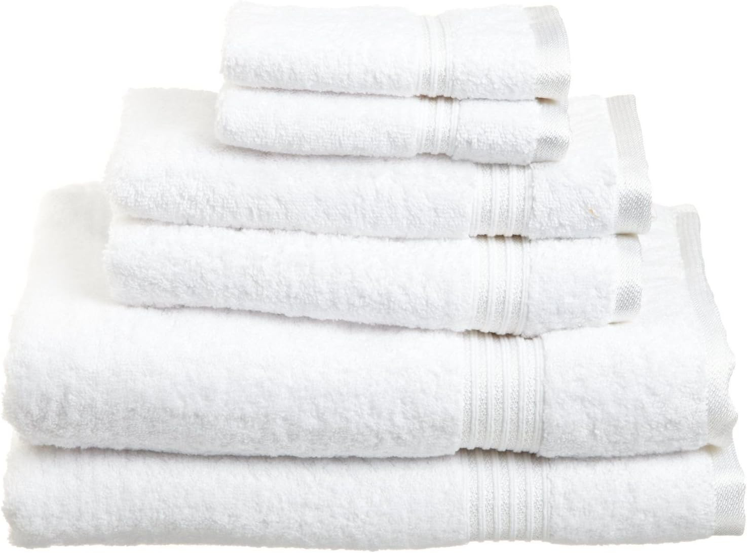 BNM Egyptian Cotton Luxury 6 Piece Towel Set, White