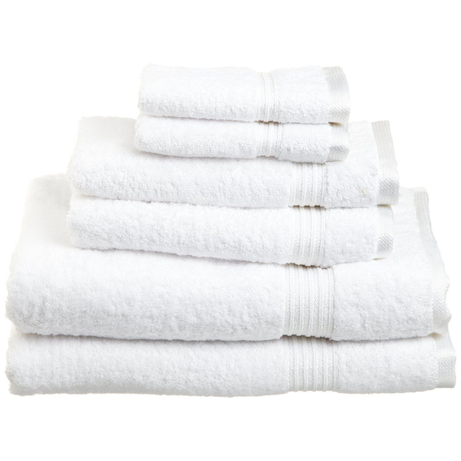 BNM Egyptian Cotton Luxury 6 Piece Towel Set, White