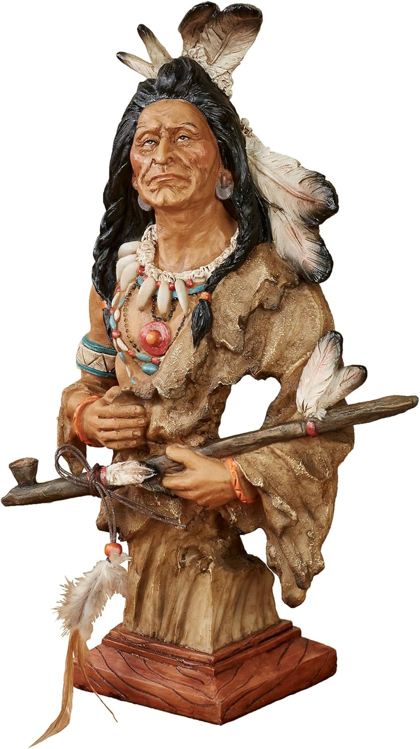 Textured Earth Tones Resin Warrior Table Sculpture