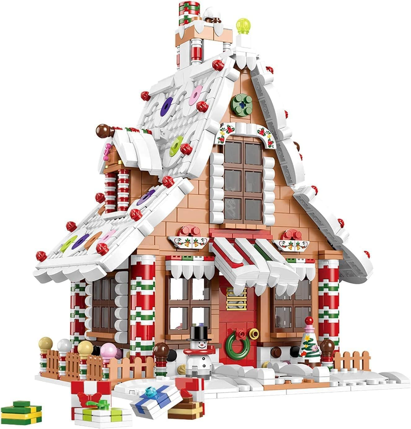 Christmas Gingerbread House Ornaments Building Set Toys, ​with Led Light, for Kids, Boys, Girls & Adults, Christmas Decorations for Tabletop & Home, Advent Calendar 2025 (1620 Pieces)